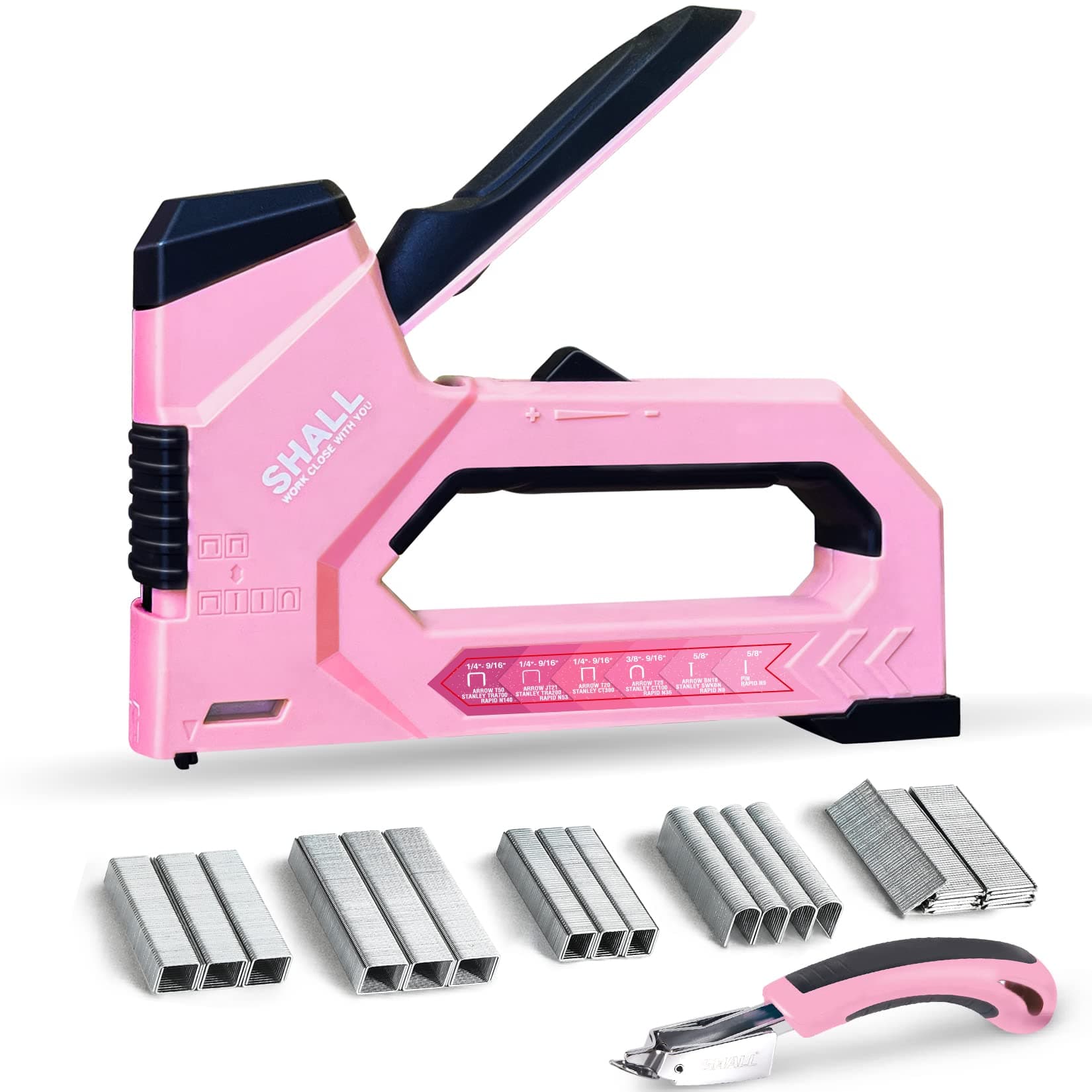 Pink 6-In-1 Staple Gun