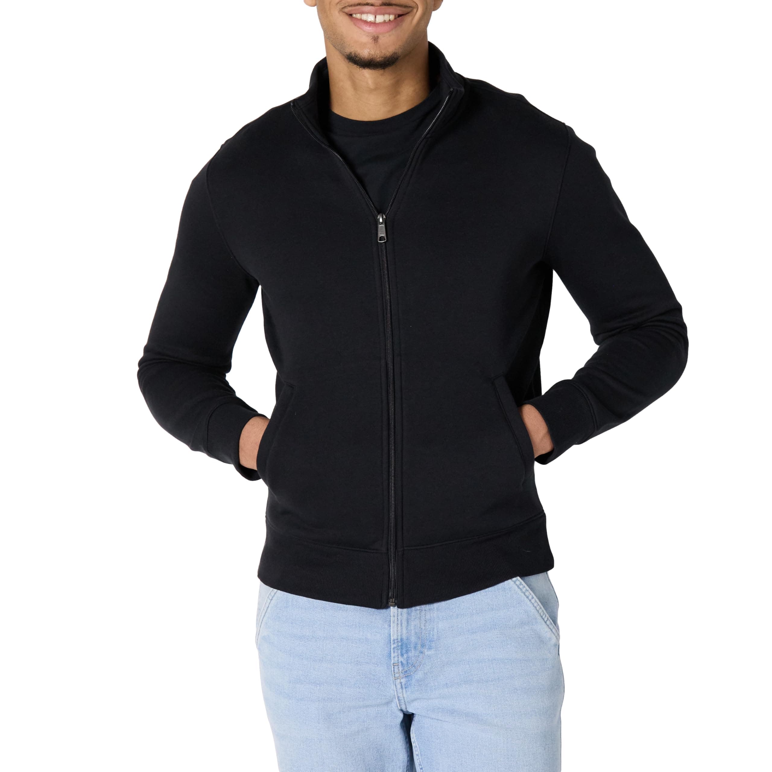 Amazon Essentials Men's Full-Zip Fleece Mock Neck Sweatshirt