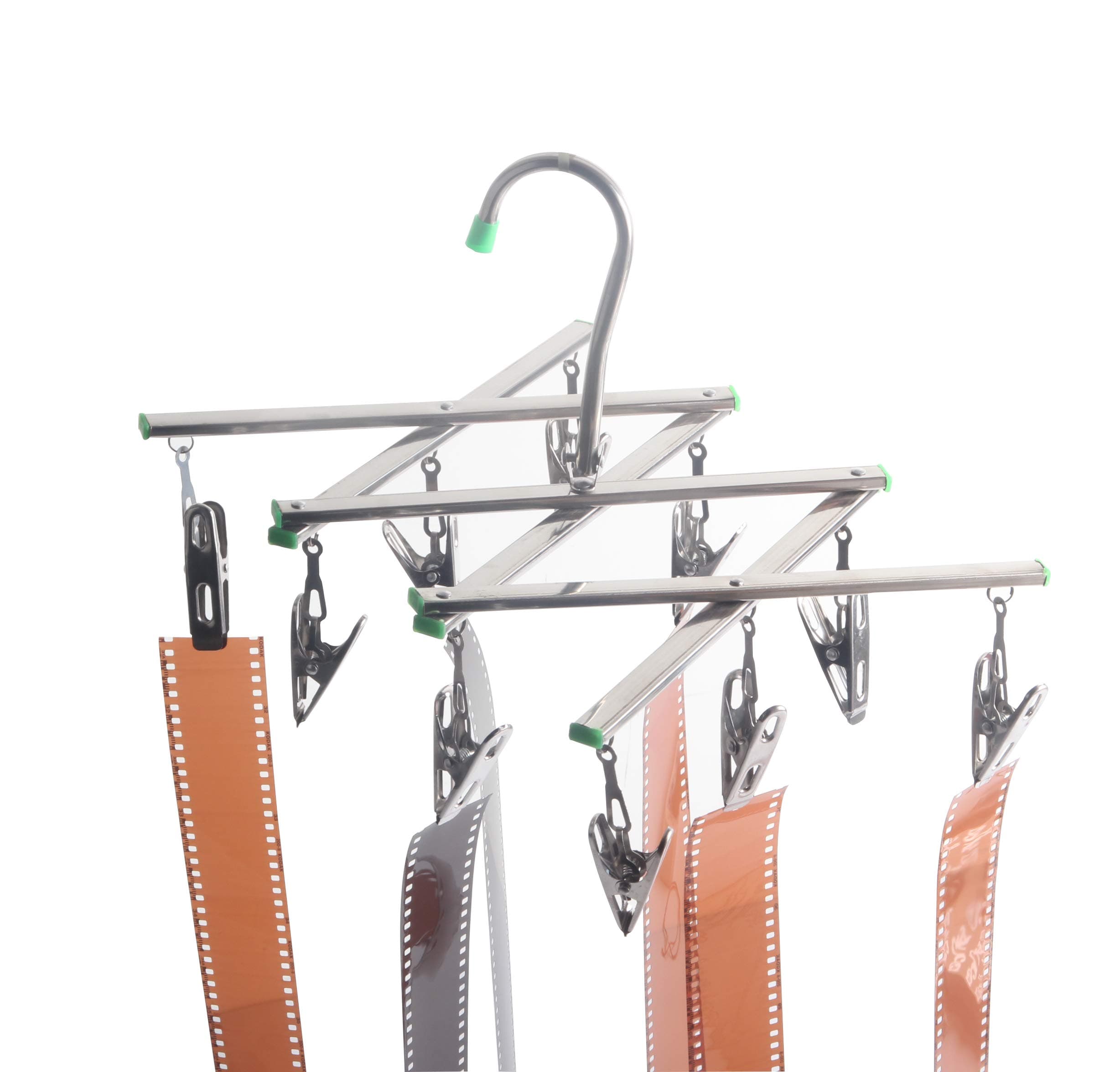 eTone Darkroom Film Negative Drying Hanging Rack Frame Foldable Hanger Windproof 10 Clips for 35mm 120 4x5' Film
