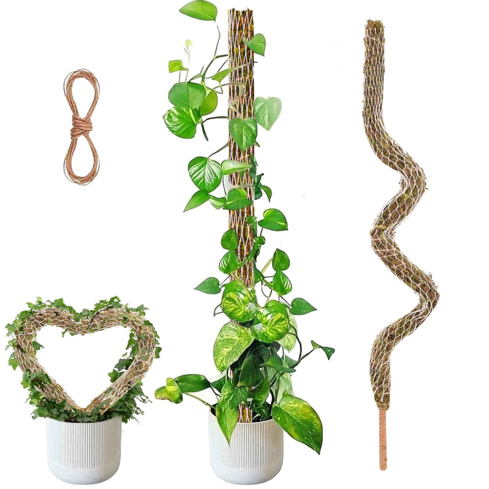 Moss Pole 1Pack 30 Inch Moss Pole for Plants Indoor Natural Moss Material Good Water Retention Performance Bendable Moss Pole for Plants Aluminum Core Material More Sturdy