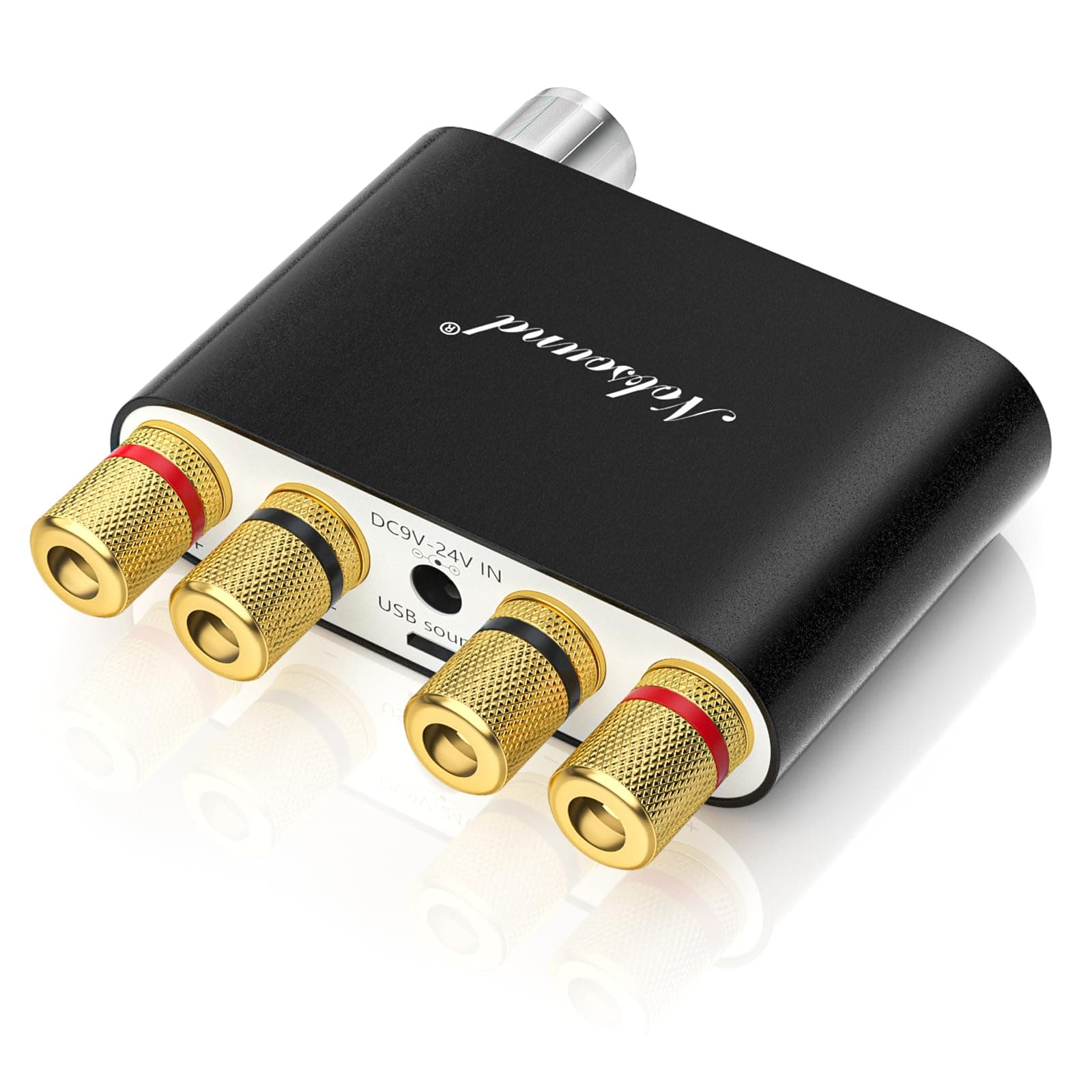 Nobsound NS-10G Bluetooth 5.0 2 Channel Power Amplifier HiFi Stereo Audio Mini Amp Wireless Receiver 50Wx2 for Home Speaker with USB & Bass Sound Effect (Black)