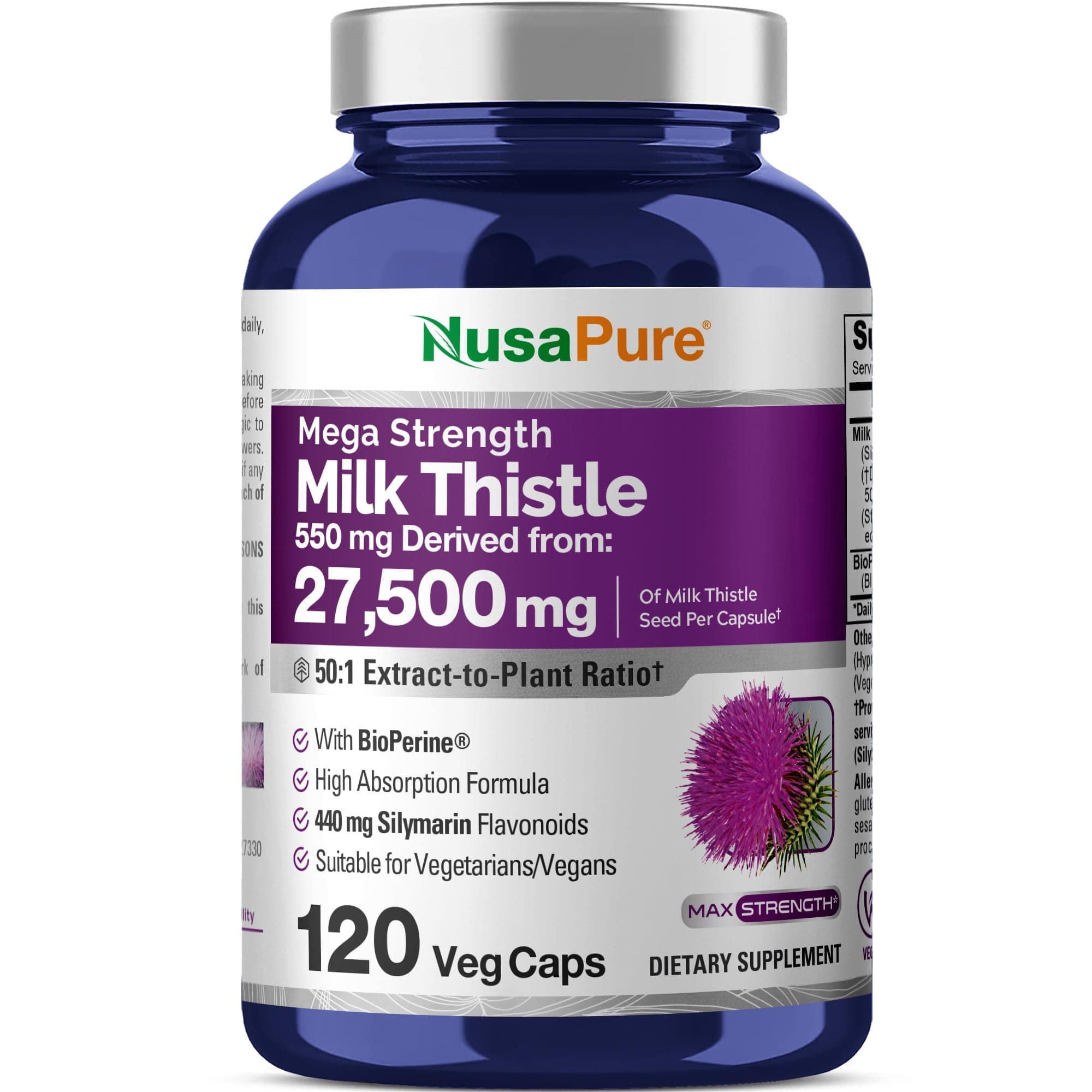 NusaPure Milk Thistle Extract 12500mg 200 Tablets