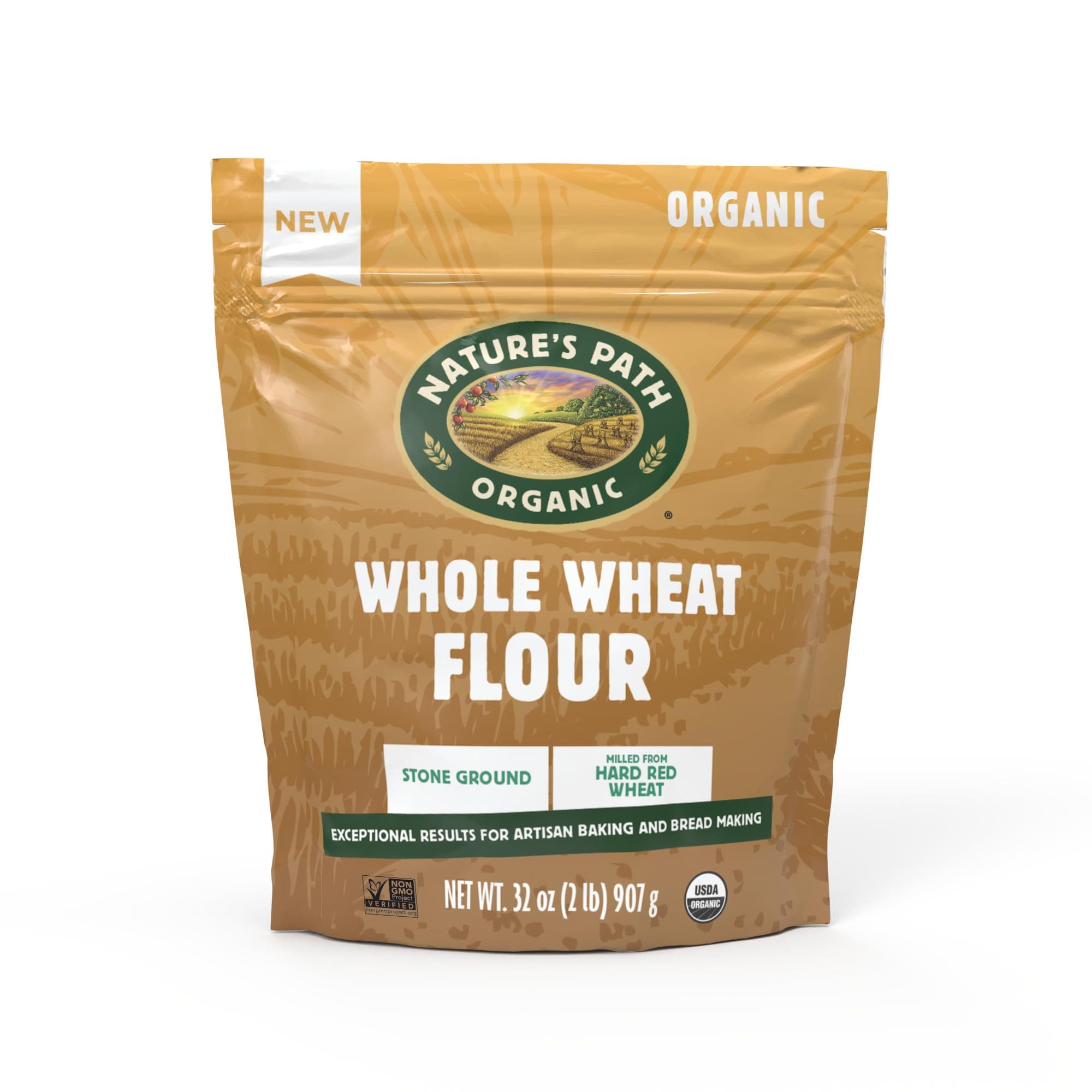 Nature's Path Organic Whole Wheat Flour, 32 oz (Pack of 1), Non-GMO