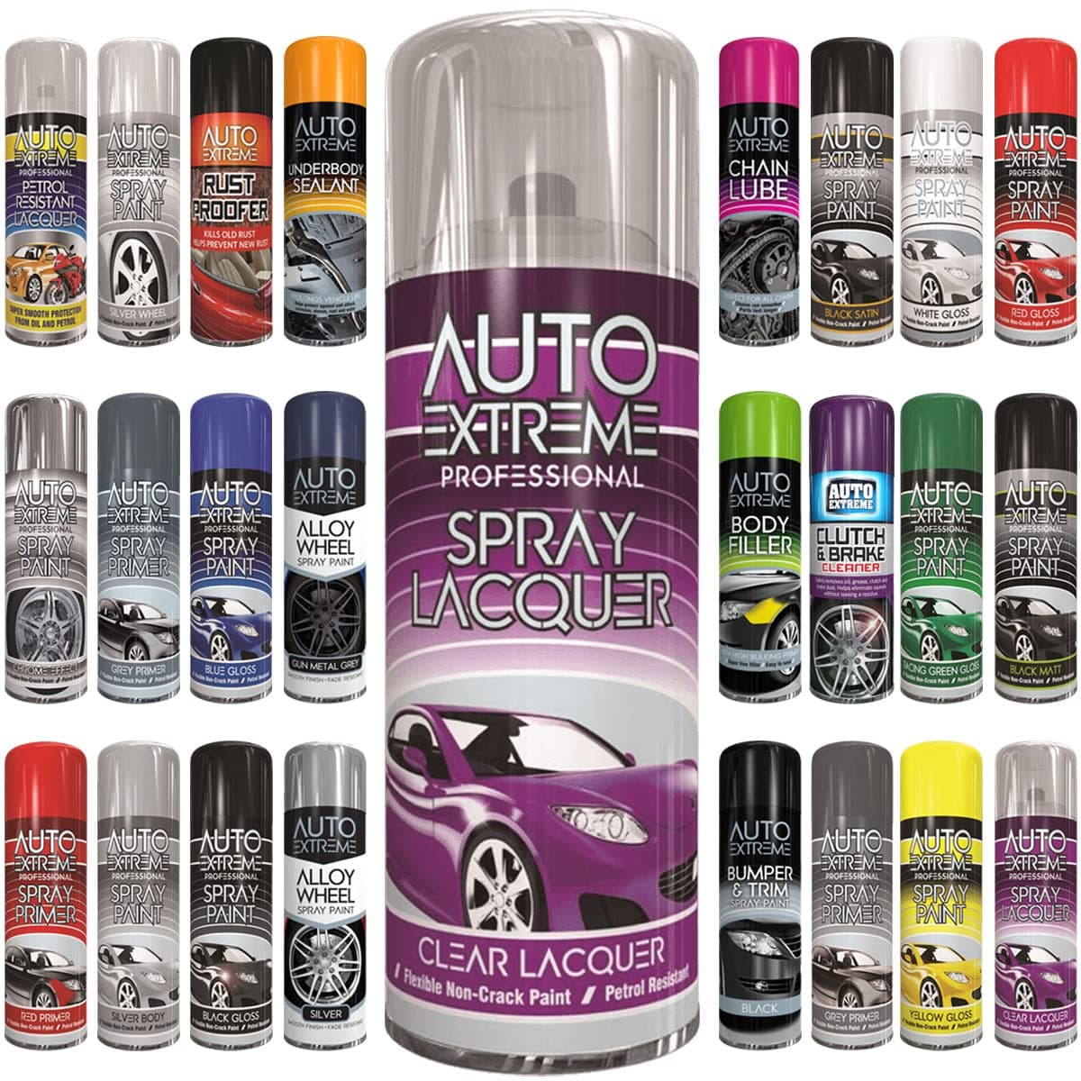 1 x Auto Extreme Clear Lacquer Spray Paint 400ml, Professional Quality, Perfect Finish for Cars, Bikes,Vans, Metal, Wood