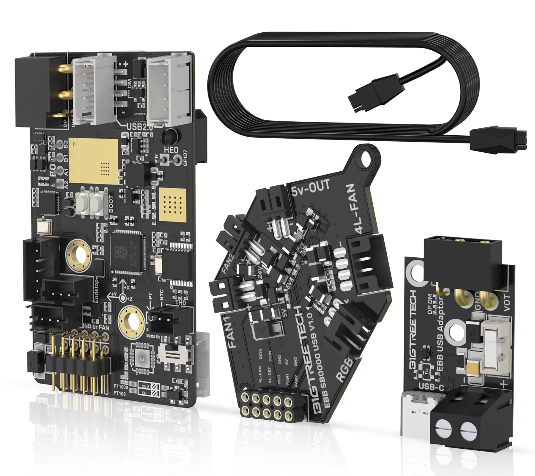 BIGTREETECH EBB SB2209 USB V1.0 for Voron StealthBunner 3D Printer Parts Hotend Klipper, Support 3 USB Ports, High Specification Safety and Stability Communication Extruder HeadTool Adapter Board