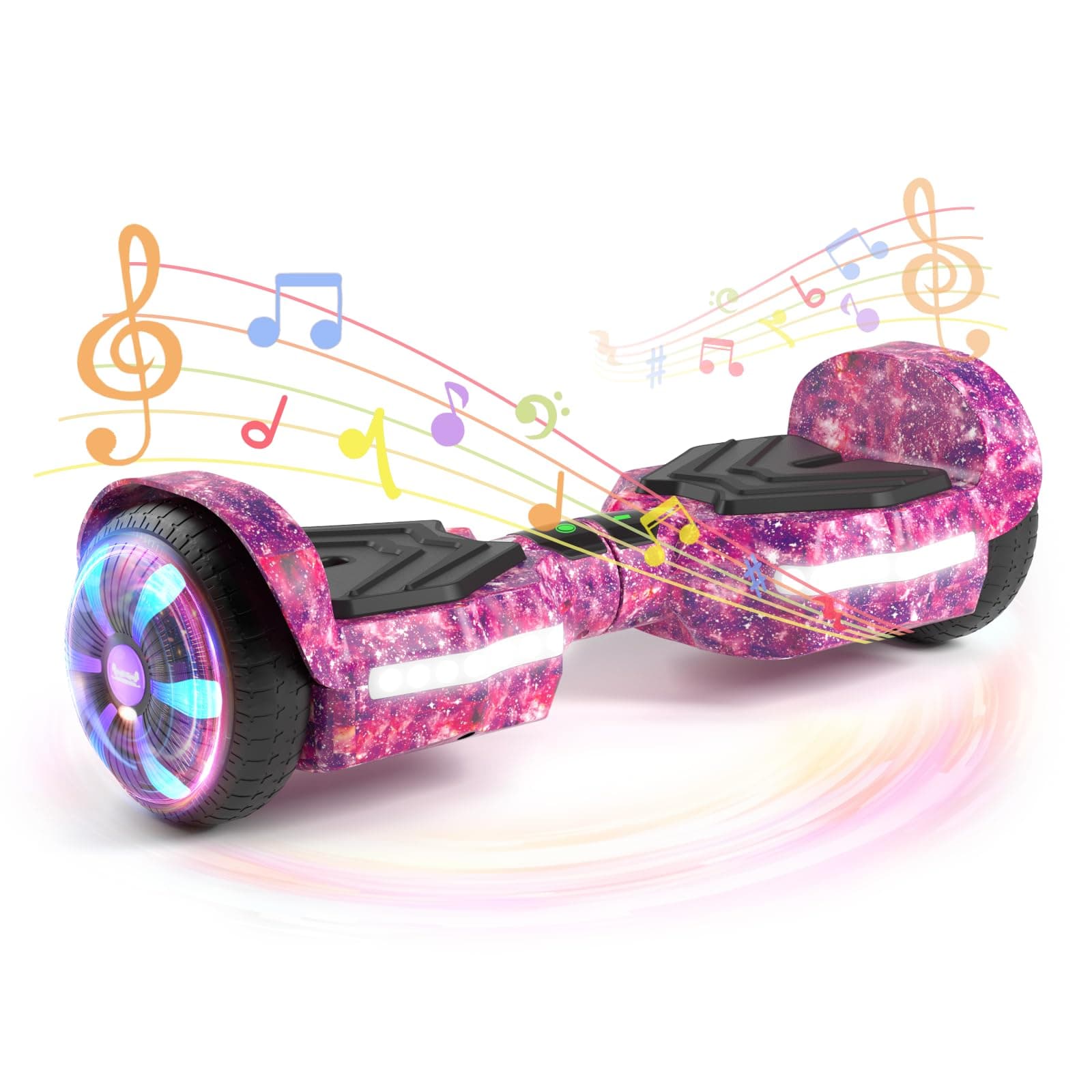 SIMATE Scooter, Bluetooth Speakers and LED Light-Up Wheels, APP Control, Dual 250W Motors, 8.5 mph Max Speed & 8.5 Miles Max Range, Gifts for Kids Adults Girls Boys