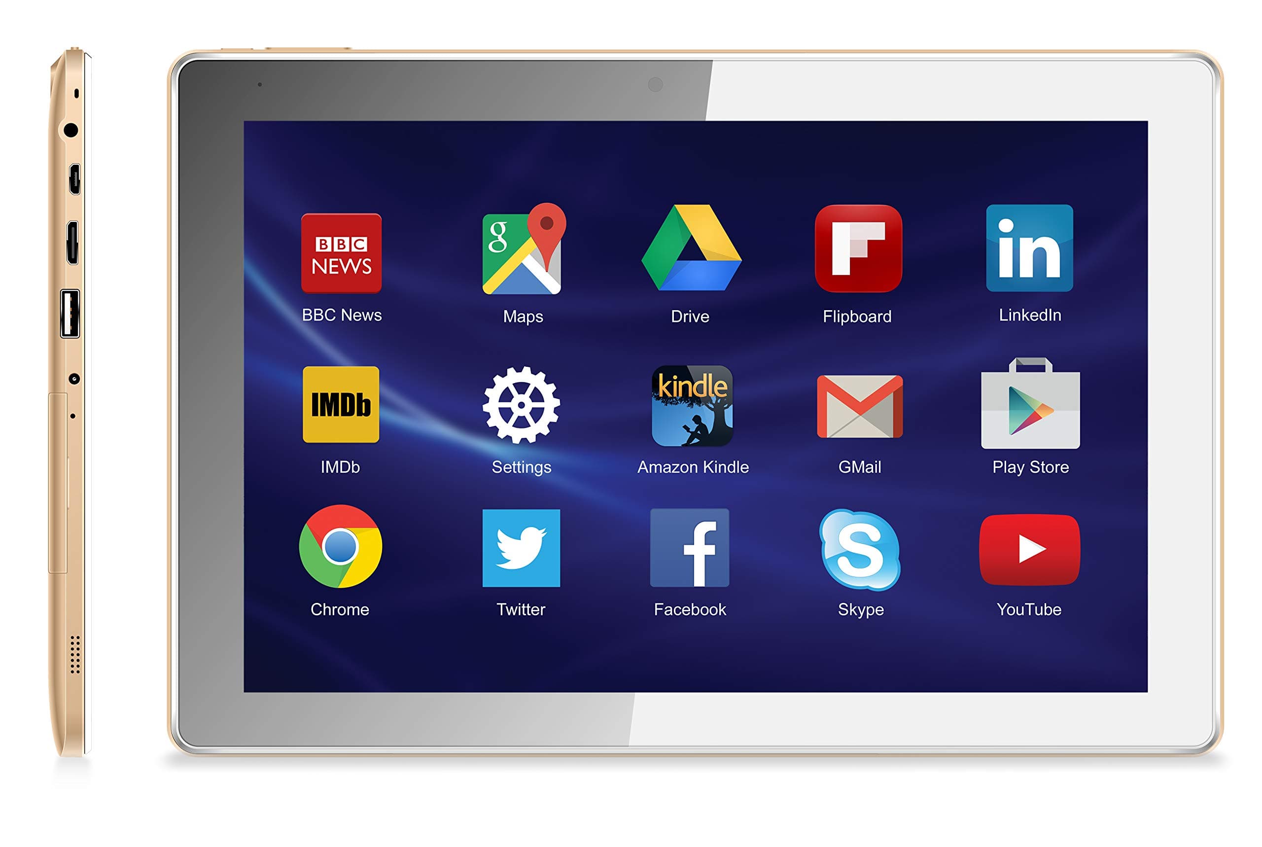 Cello TI045PN 10.1 Inch Tablet Android OS 16GB Storage 1GB RAM Gold