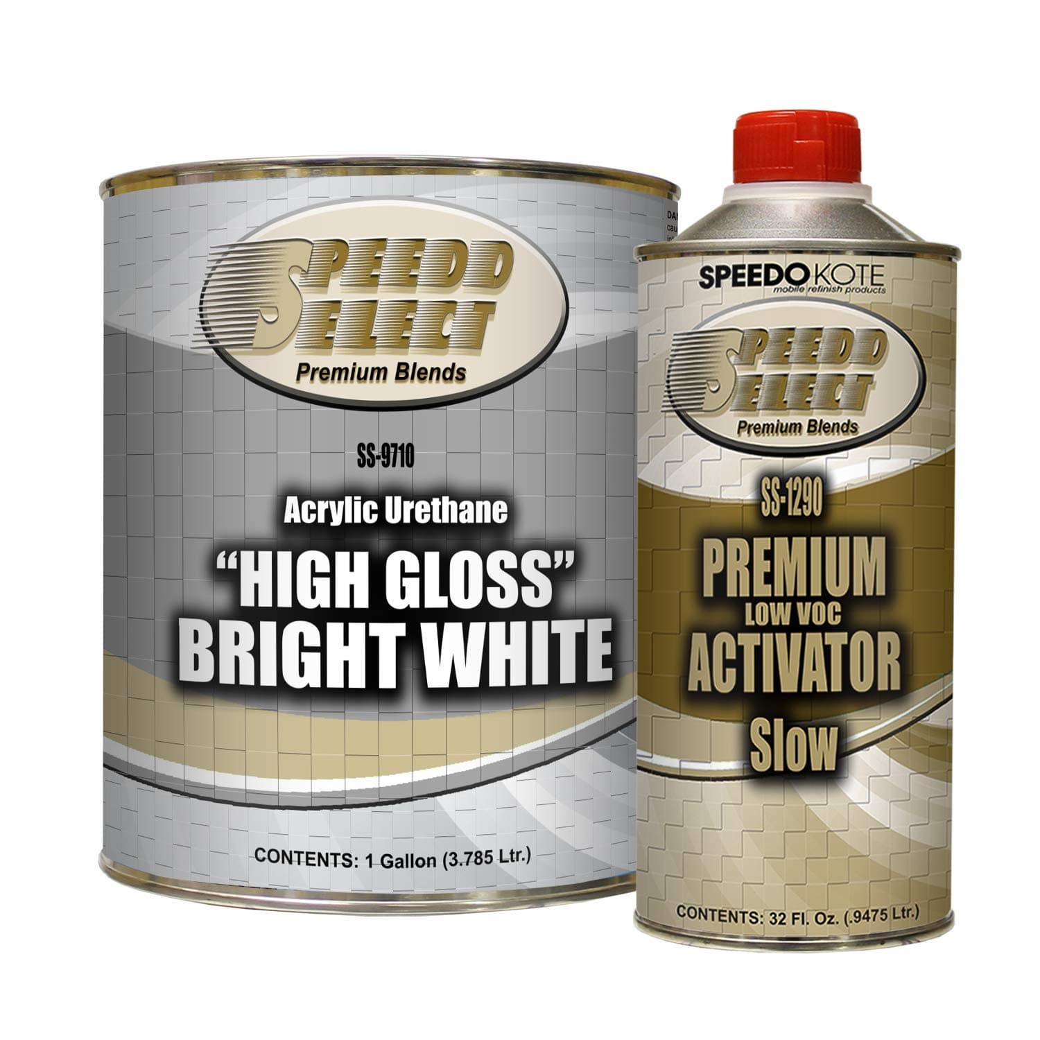 High Gloss Bright White 2K Acrylic Urethane, 4:1 Gallon Kit, SMR-9710/1290