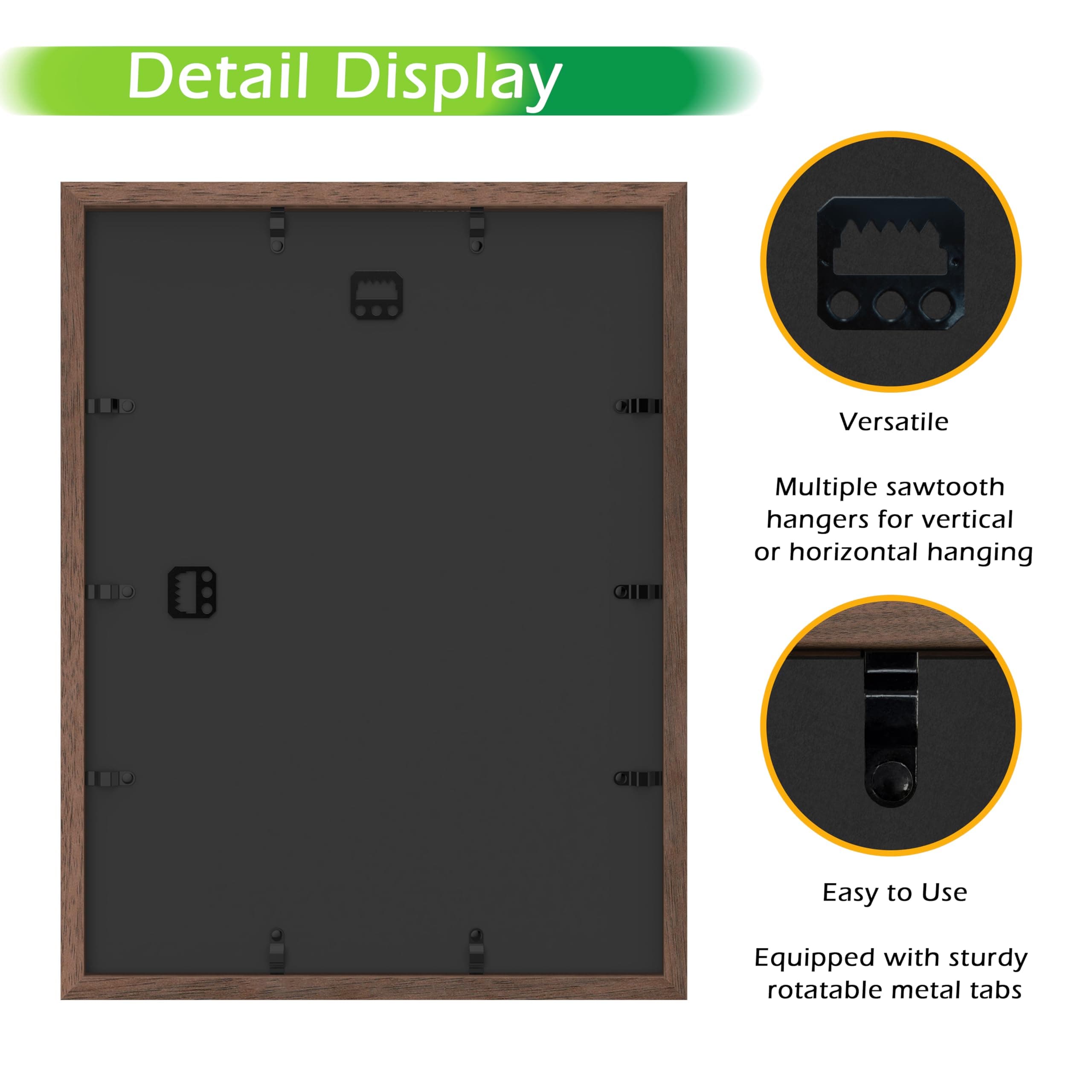 FrameWorks 12” x 16” Dark Oak Wooden Shadow Box Frame – Display Case with Soft Felt Back, Memory Box with Tempered Glass, Display Box with Elegant White Ball Push Pins, Wooden Flower Box