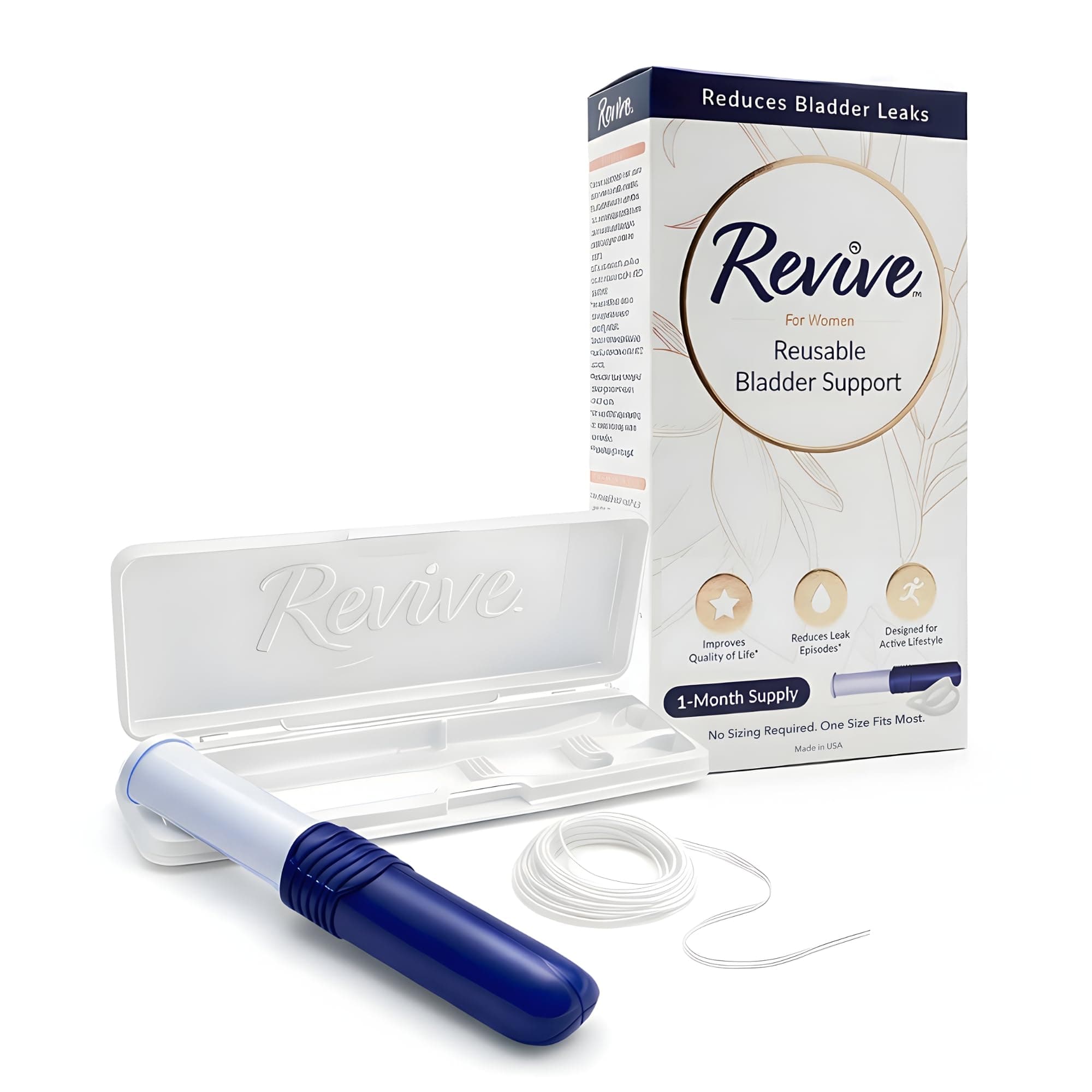 Revive 30-Day Bladder Support for Women. Comfortable. Easy-to-Use. Discreet. Reusable. Get Back to Being You. (Does Not Prevent Urge Incontinence)