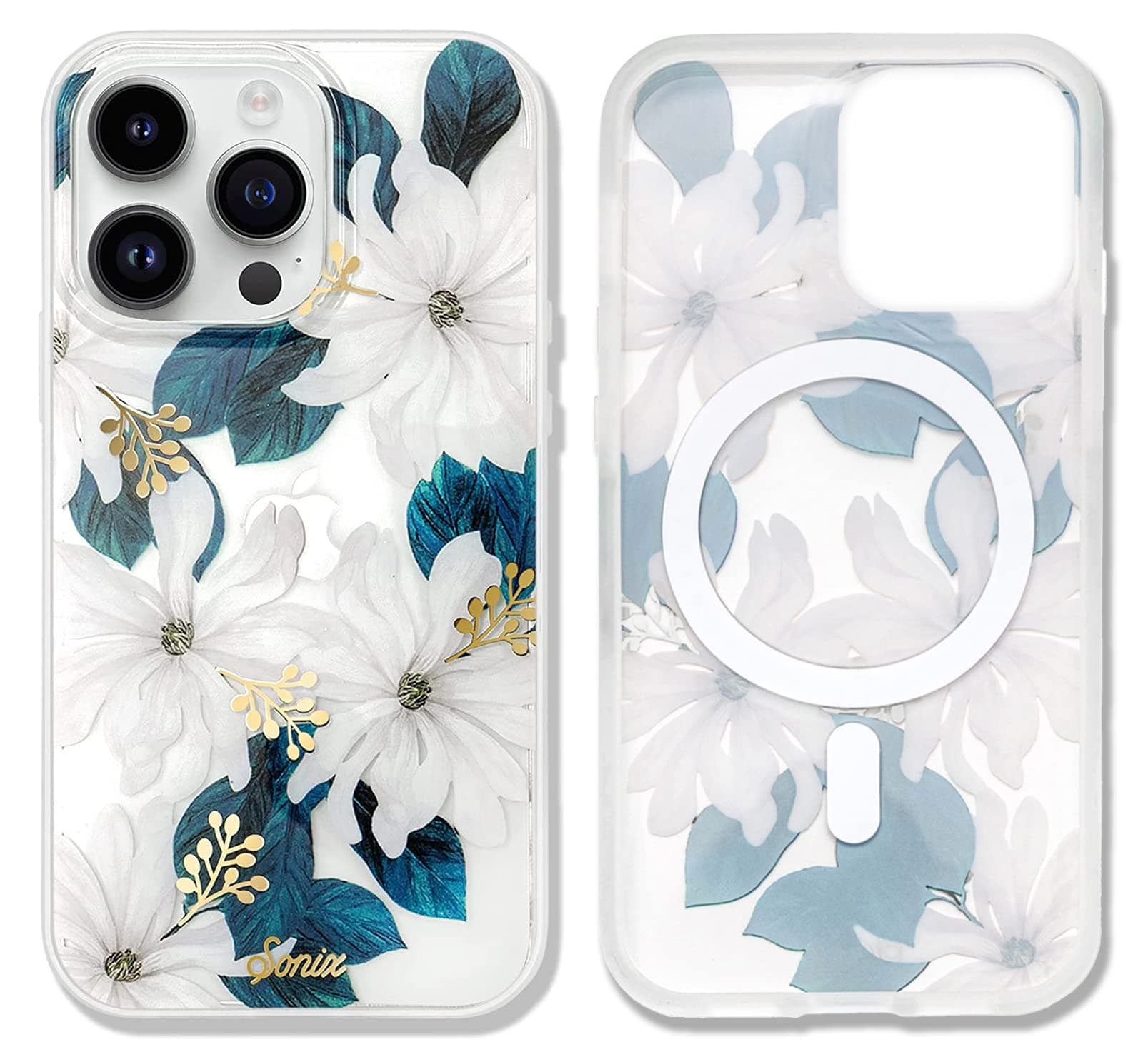 Compatible with MagSafe iPhone 14 Pro Max Case Floral | 10ft Drop Tested | Delilah Flower