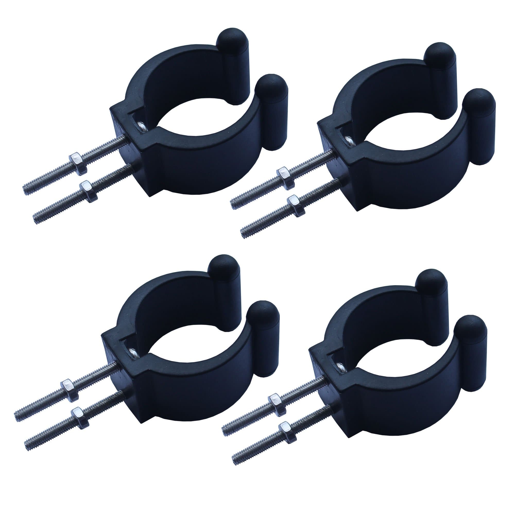 4 pcs Kayak paddle mount nylon clip push pole /rod clips holder with screws and nuts VERTICAL MOUNTED. NO SIDE MOUNTED.