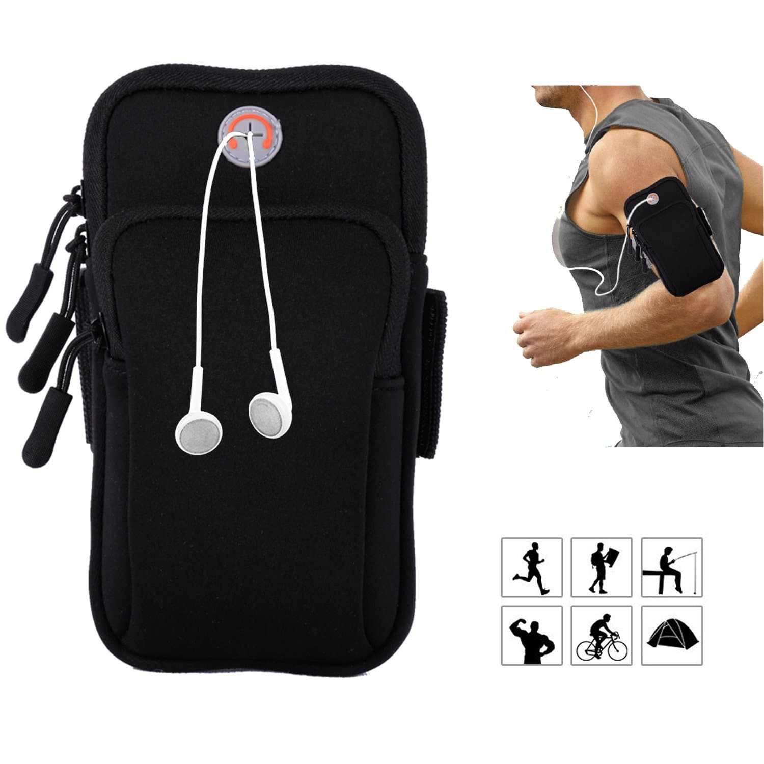 Veriya Running Armband mobile Phone Holder 5.7" - Black