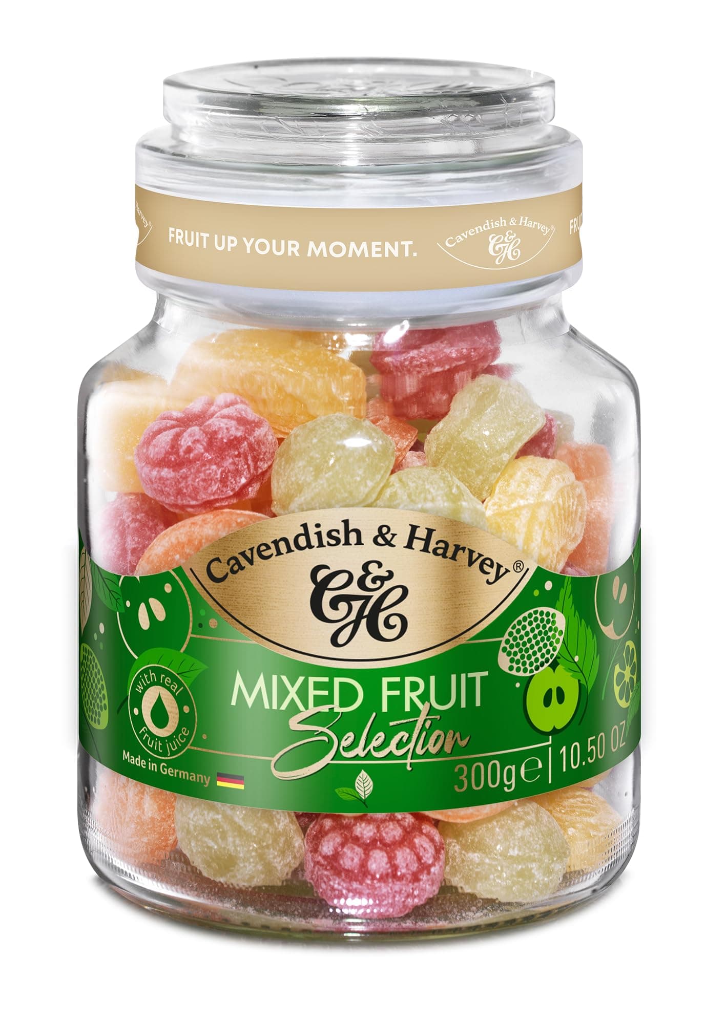Cavendish & Harvey | Mixed Fruit Hard Candy Drops | 10.50 Ounce Jar