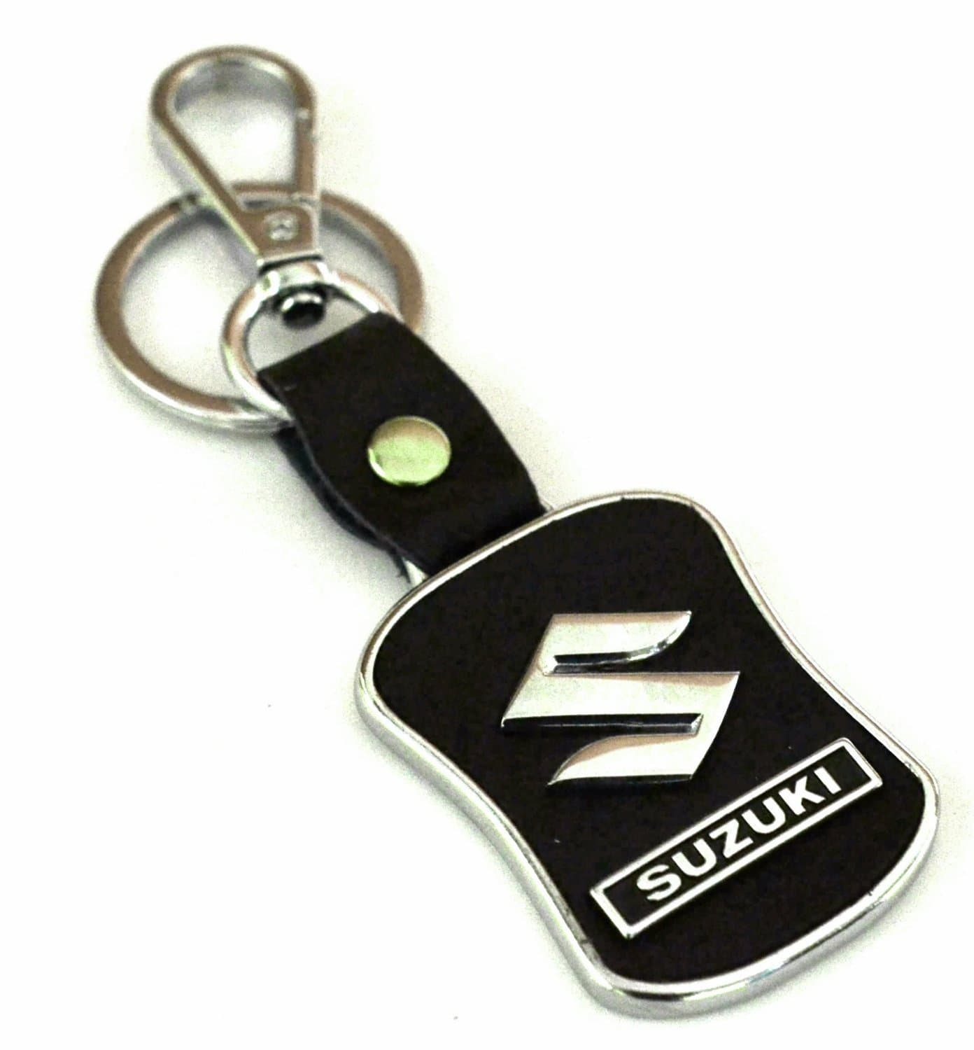 Eshop24X7 Wv01Rca08061 Leather Imported Key Chain Key Ring with Chrome Car Logo, Multi-Coloured