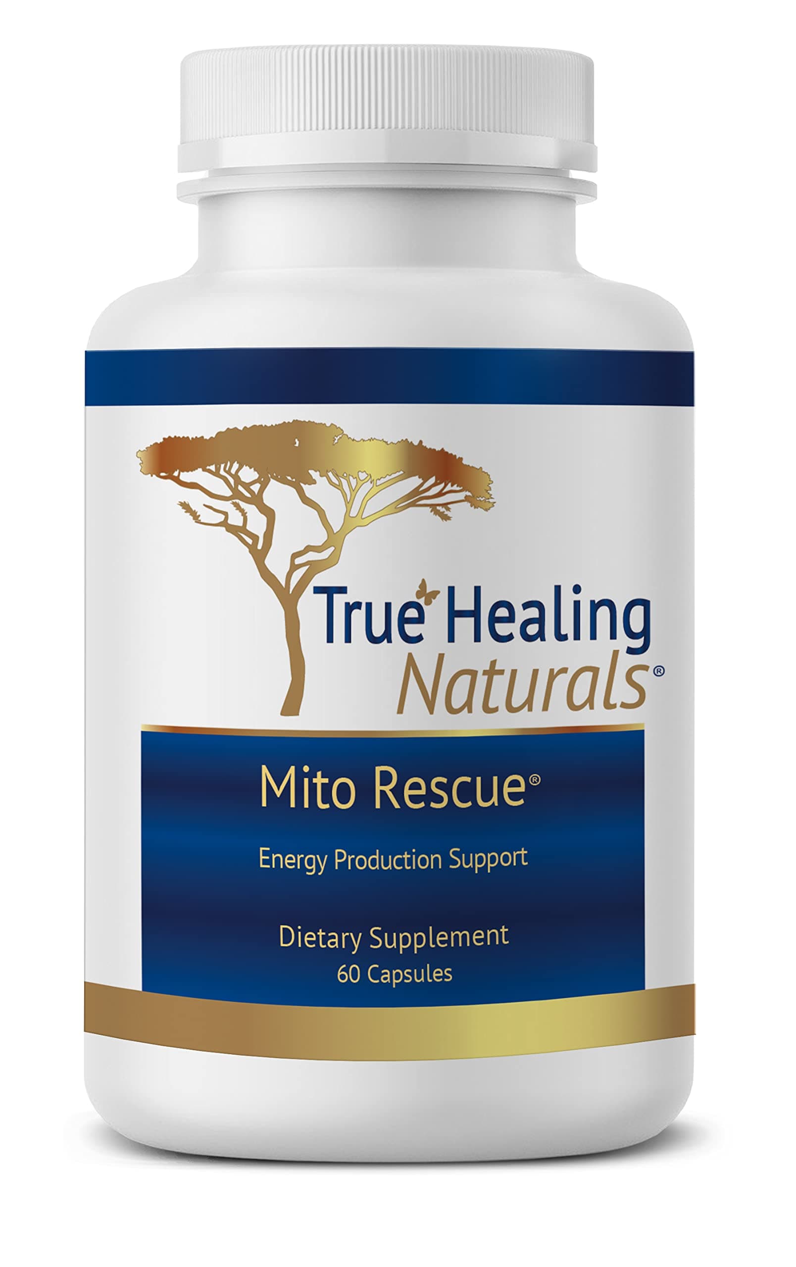 - True Healing Naturals - Mito Rescue, Mitochondrial Support Supplements, 60 Vegetarian Capsules