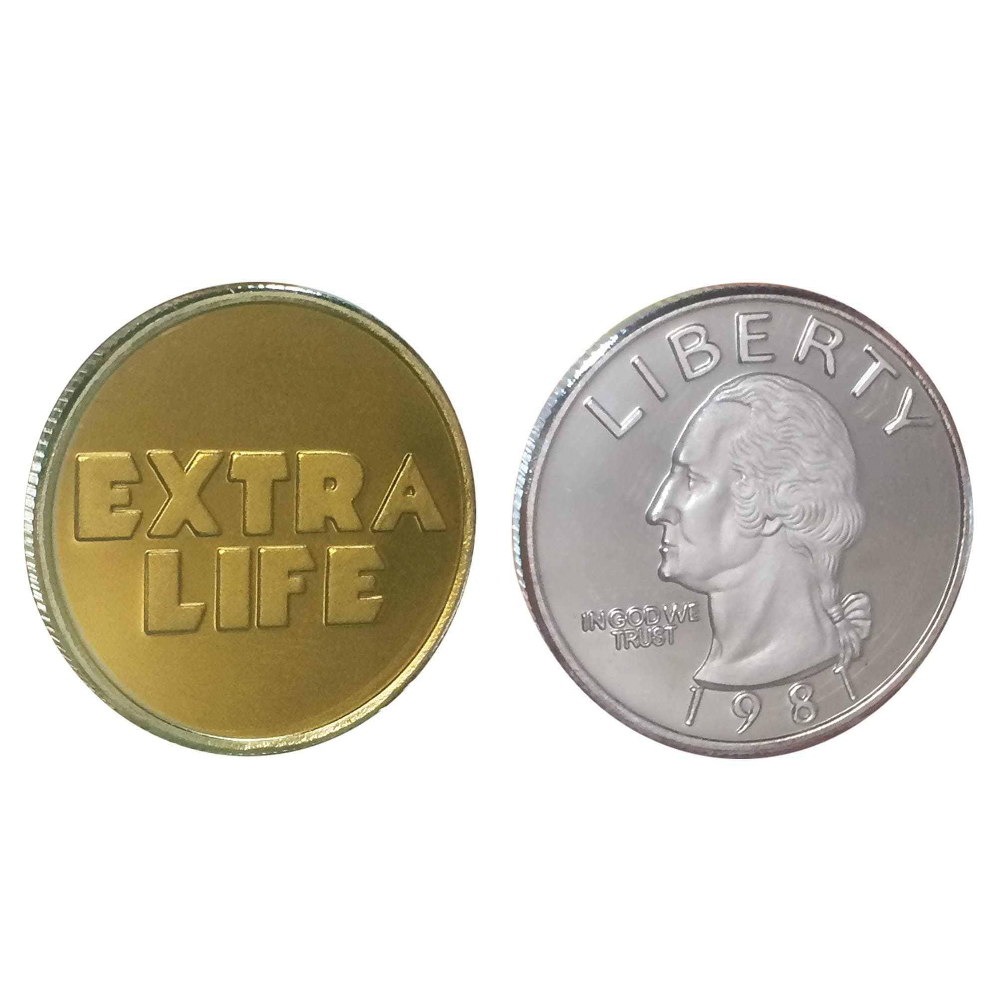 Ready Player One Oasis Extra Life Coin Quarter Props - Extra Life Challenge Coin - Gold&Silver