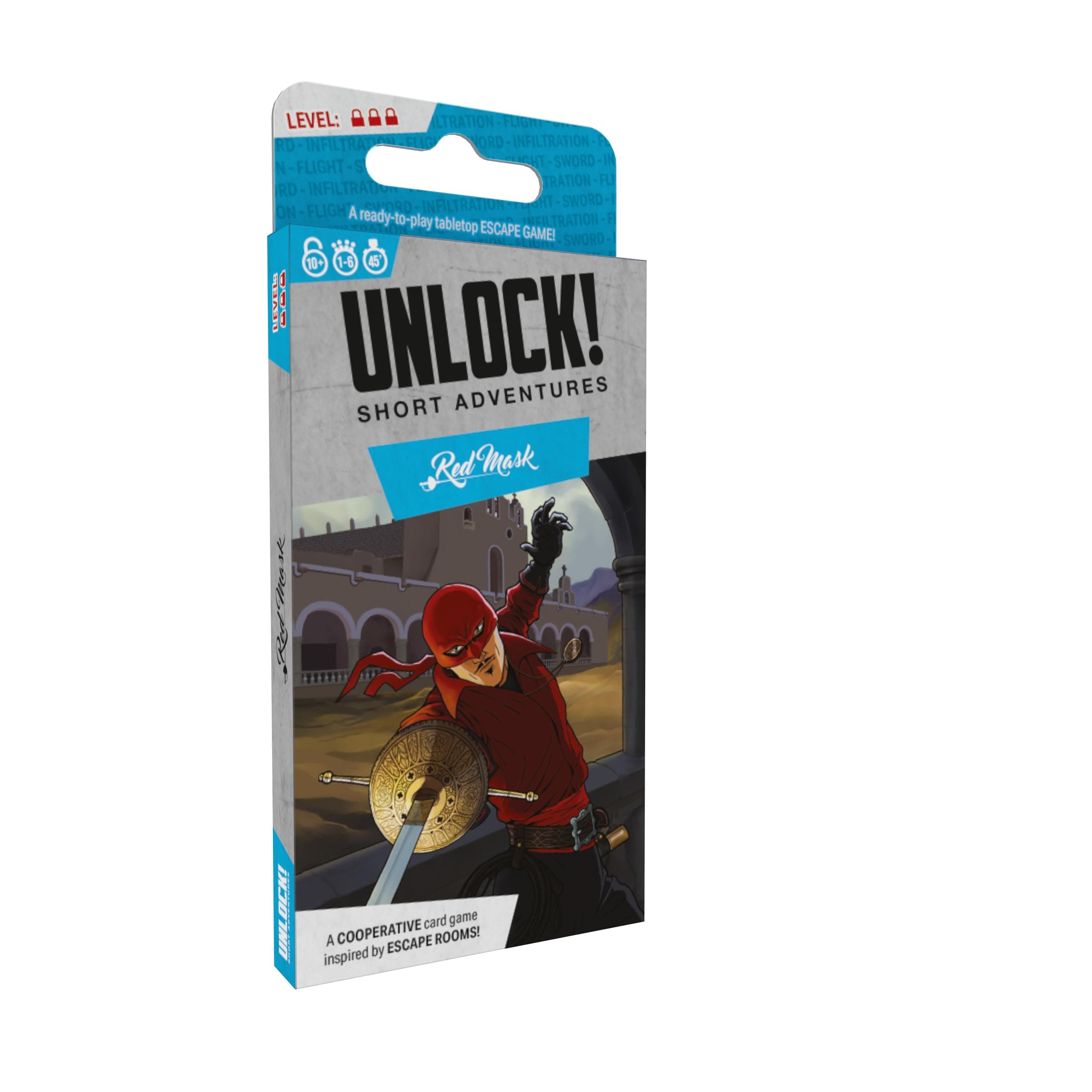 Asmodee | Unlock! Short Adventures 7: Red Mask | Escape Room Card Game | Ages 10+ | 1-6 Players | 45 Minutes Playing Time