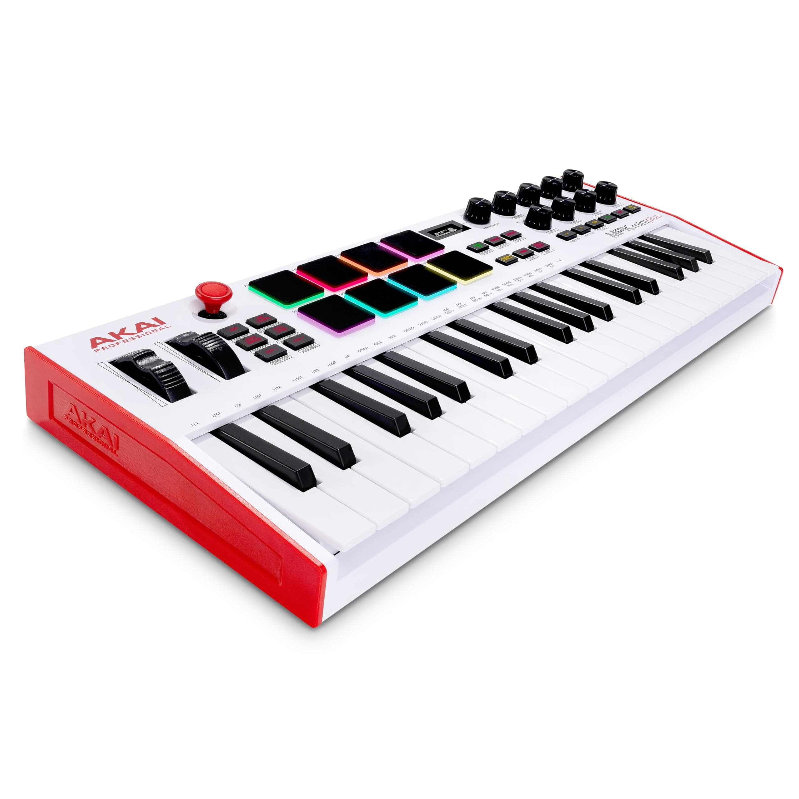 Akai Professional MPK Mini Plus - USB MIDI Keyboard Controller with 37 Mini Keys, 8 MPC Pads, Sequencer, MIDI/CV/Gate I/O, Production Software, Native Instruments Sound Package, White Limited Edition