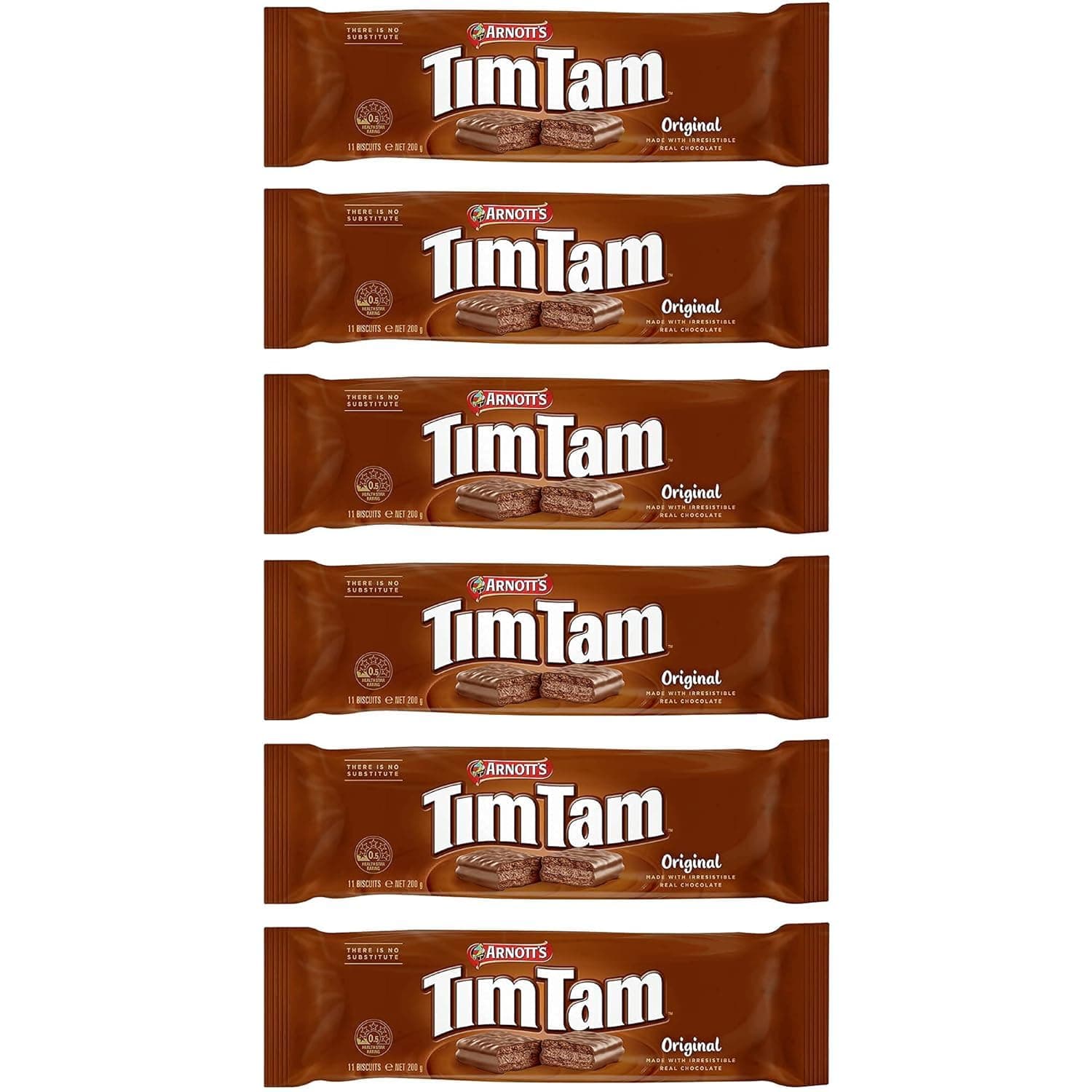 Arnott’s Tim Tam Chocolate Biscuits – 6 Pack – Original Australian Recipe – 66 Cookies Total – Imported from Australia