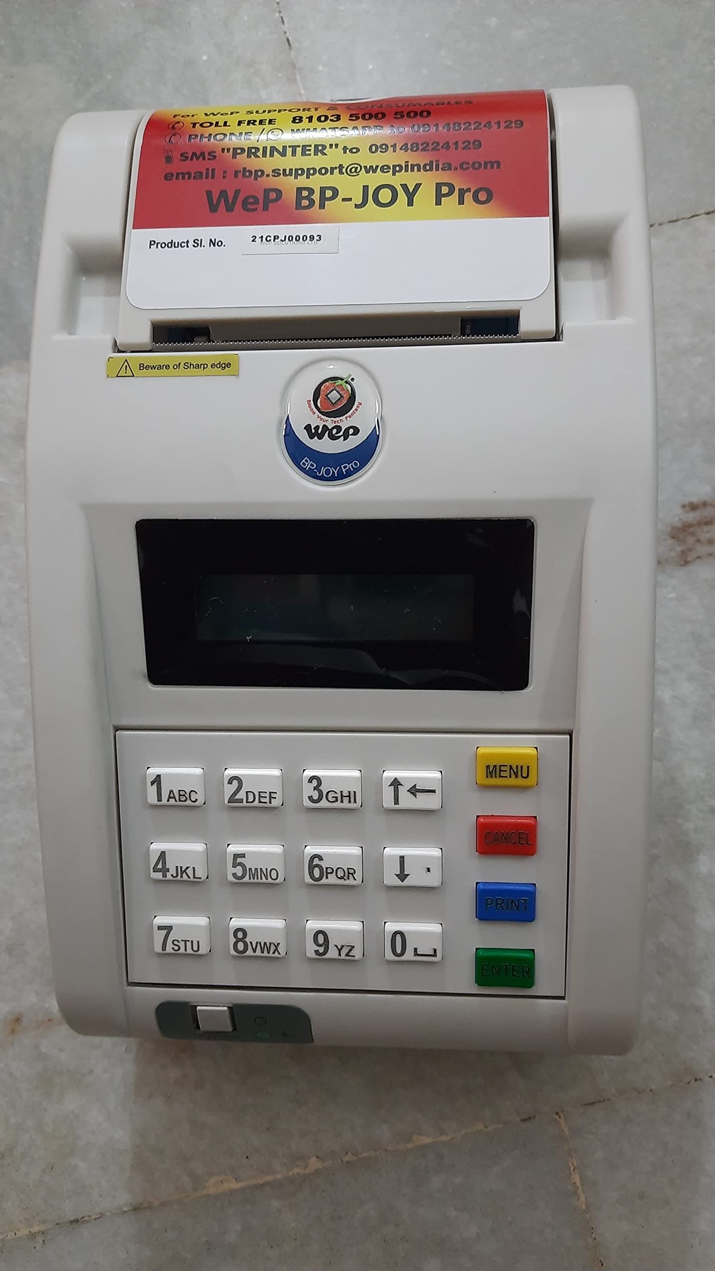 WeP BP Joy Billing Monochrome Printer with Battery 2 inch Billing 700 Item Capacity.,White