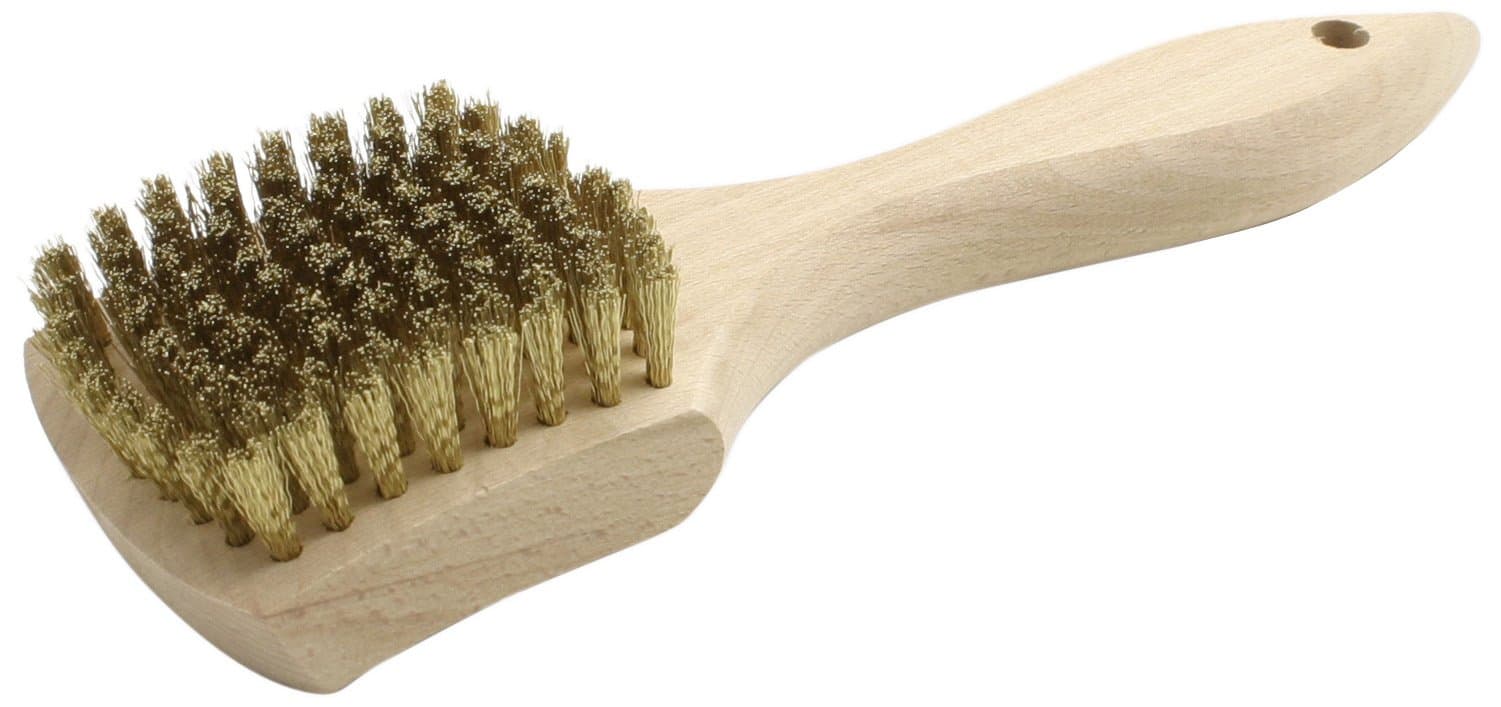 Brush Research Stiff Scrub Block Brush with Paddle Handle, Brass, 8-7/8" Overall Length, 5/8" Trim Length (Pack of 1)