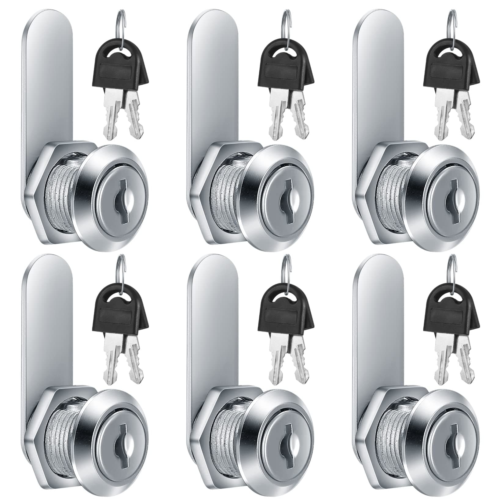 6 Pcs Cabinet Locks, 16 mm Letterbox, Cupboard with Key, Mailbox, Security Drawer for Furniture Door Post Box (6)