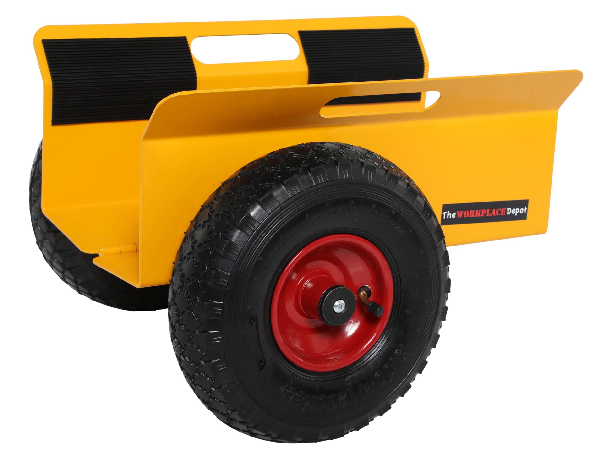 Board & Panel Dolly, Heavy Duty Yellow Hinged Clamp Trolley on Pneumatic Tyres with Anti Slip Rubber Liner for Doors & Long Goods