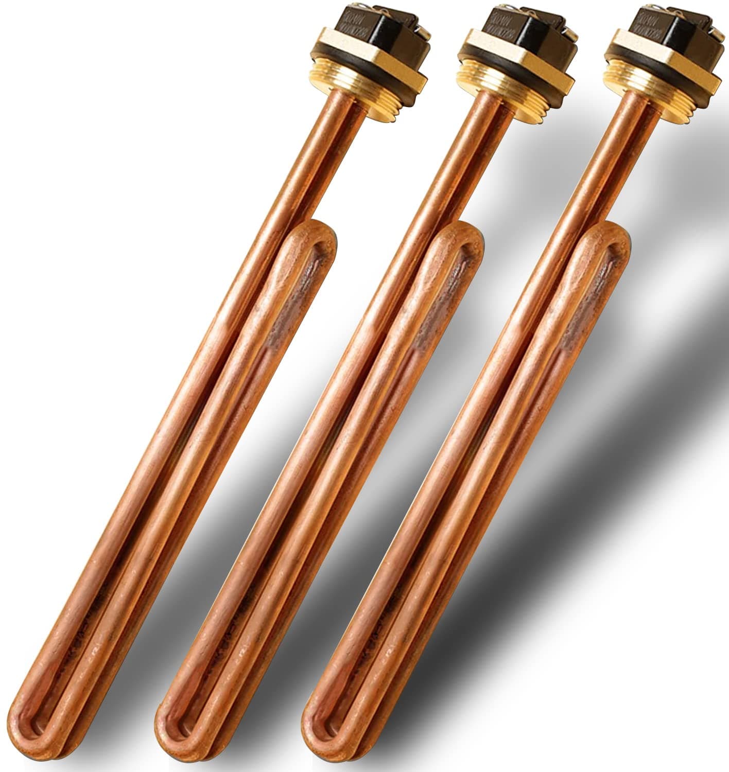 HE 90240 Heating Element, 3 Pack Replacement for EcoSmart ECO 18 27 36, 9KW 240V Heating Element for Electric Tankless Water Heaters, Screw-In, Copper