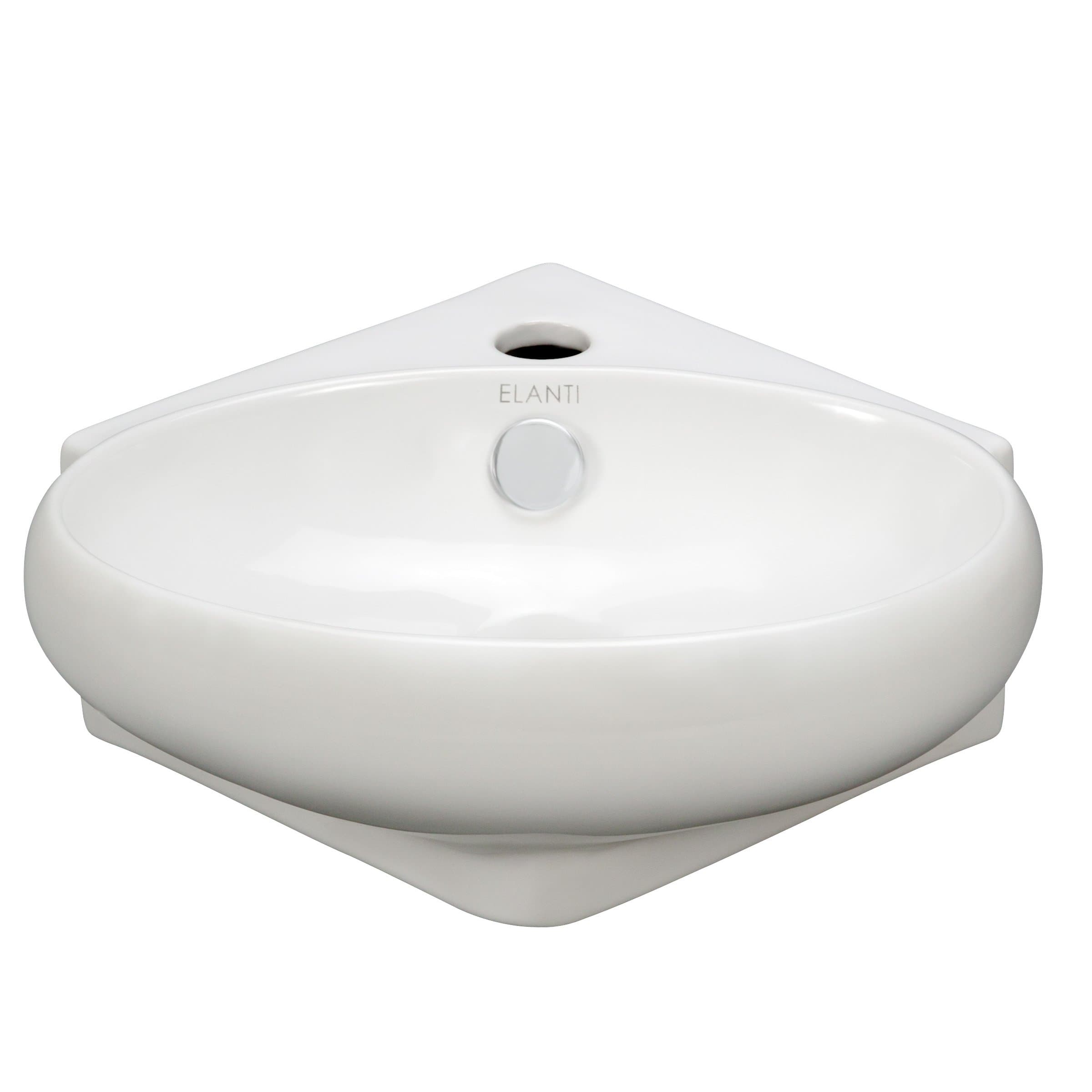 EC1103 Sink, Oval Compact (14.1 x 15.4 x 5.2 Inches), White