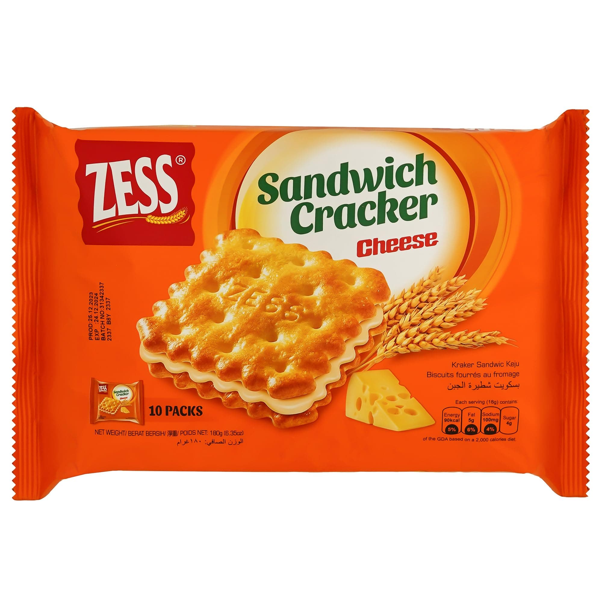 Zess Cheese Sandwich Cracker, 180 g