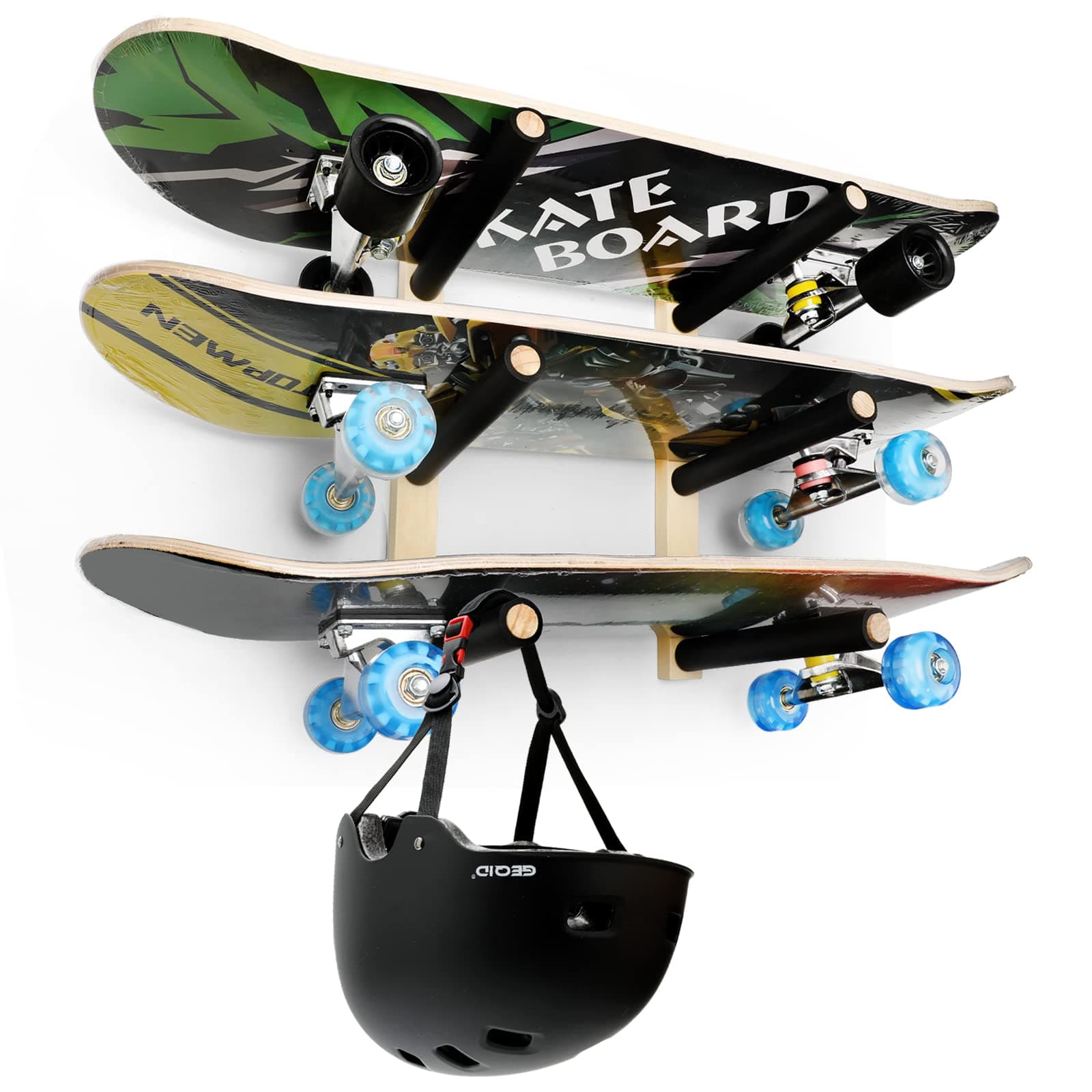 Skateboard Rack Longboard Storage Rack, Ski Snowboard Holder Wall Mount Floating Shelf, Skateboard Organizer