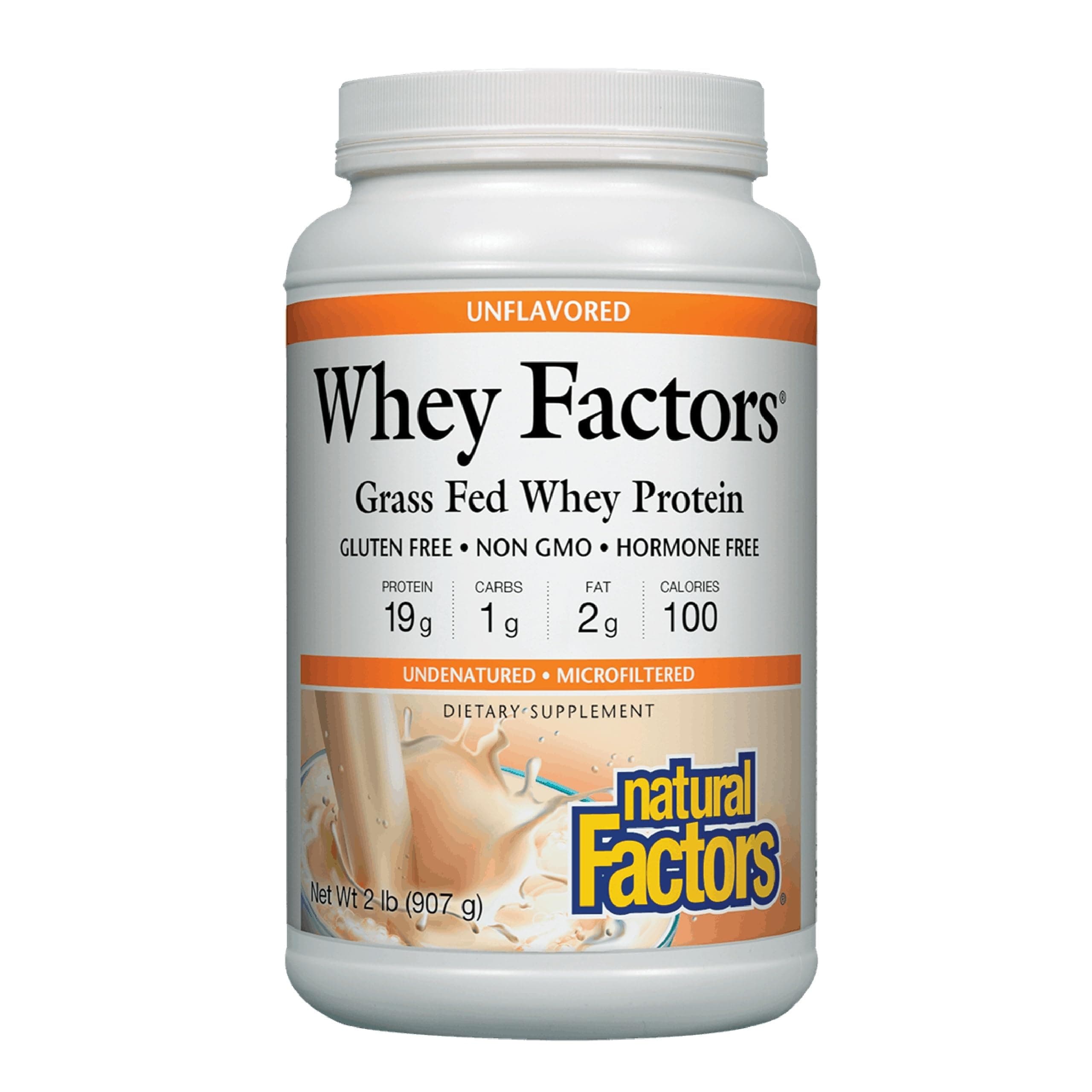 Natural Factors Whey Protein, Unflavored, 2lbs, 72467