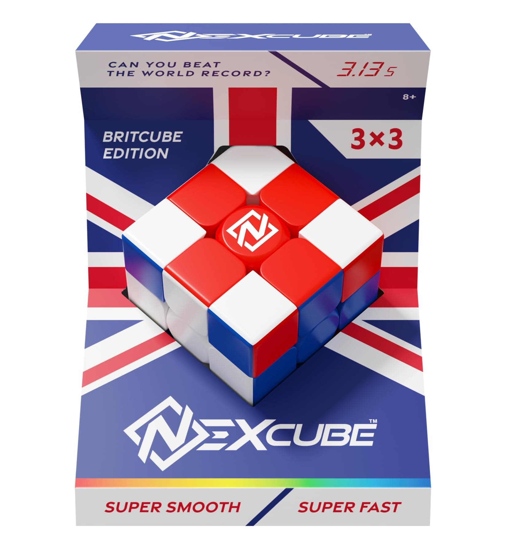 Nexcube 3x3 - Britcube Edition | Super Smooth 3x3 Speed Cube | Puzzle Cubes | Brain Teaser Puzzles for Adults and Kids | Ages 8+