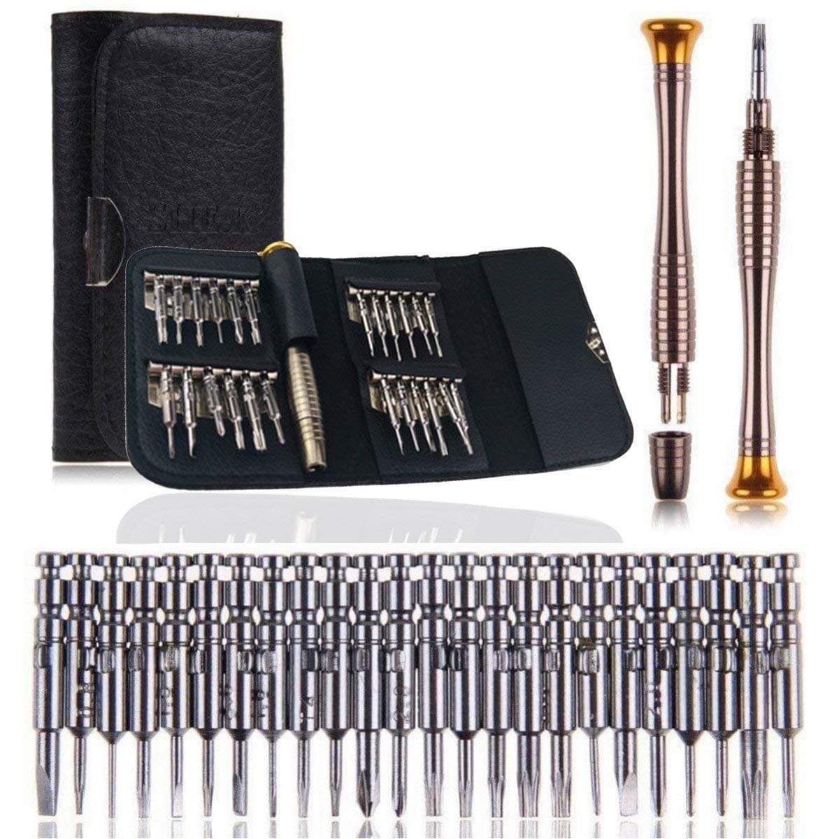 Catchex Precision Screwdriver Set for iPhone, MacBook, Mobiles, Laptops and other small Gadgets electronic devices (24 Bits, Black)