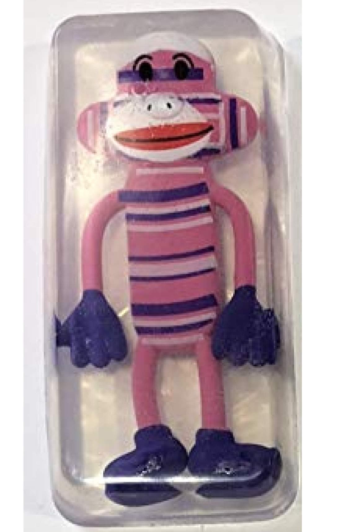 Sock Monkey Bendable Toy Embedded Kid Soap 1 Count