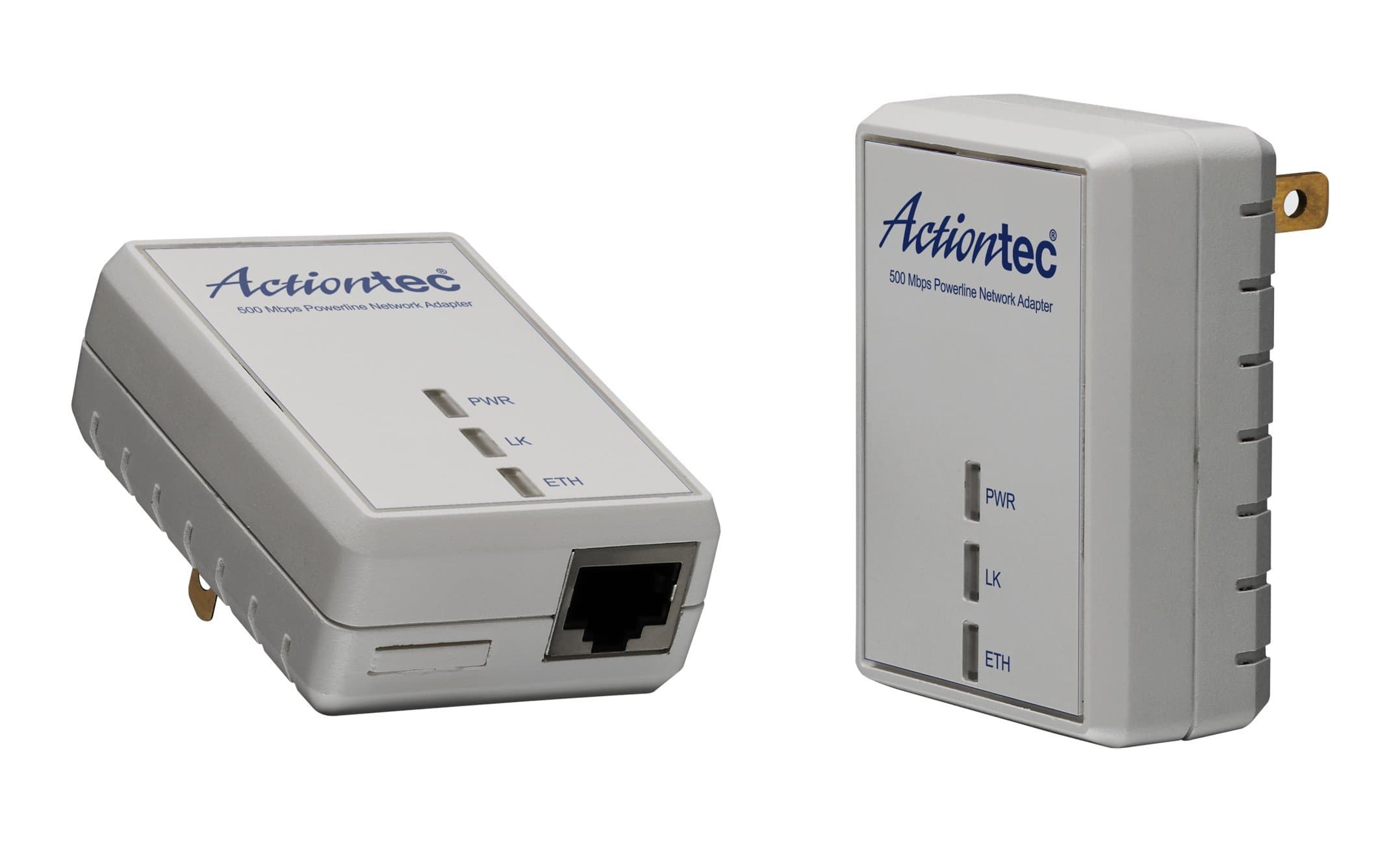ActiontecPWR511K01 500 Mbps HomePlug HD Powerline Wall Plug Network Adapter Kit (2 Units)