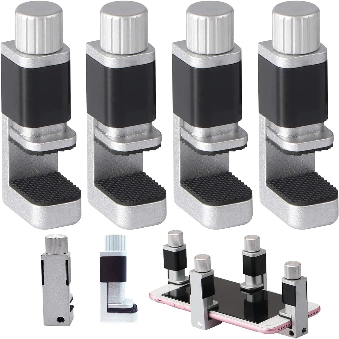 4 Pcs Phone Repair Clamps, Adjustable CellPhone Screen Refurbish Tools, Screen Fastening Clamps Securing Clip Fixture Tools,Compatible for iPhone, Samsung, iPad, MacBook, Laptops, Tablets, LCD