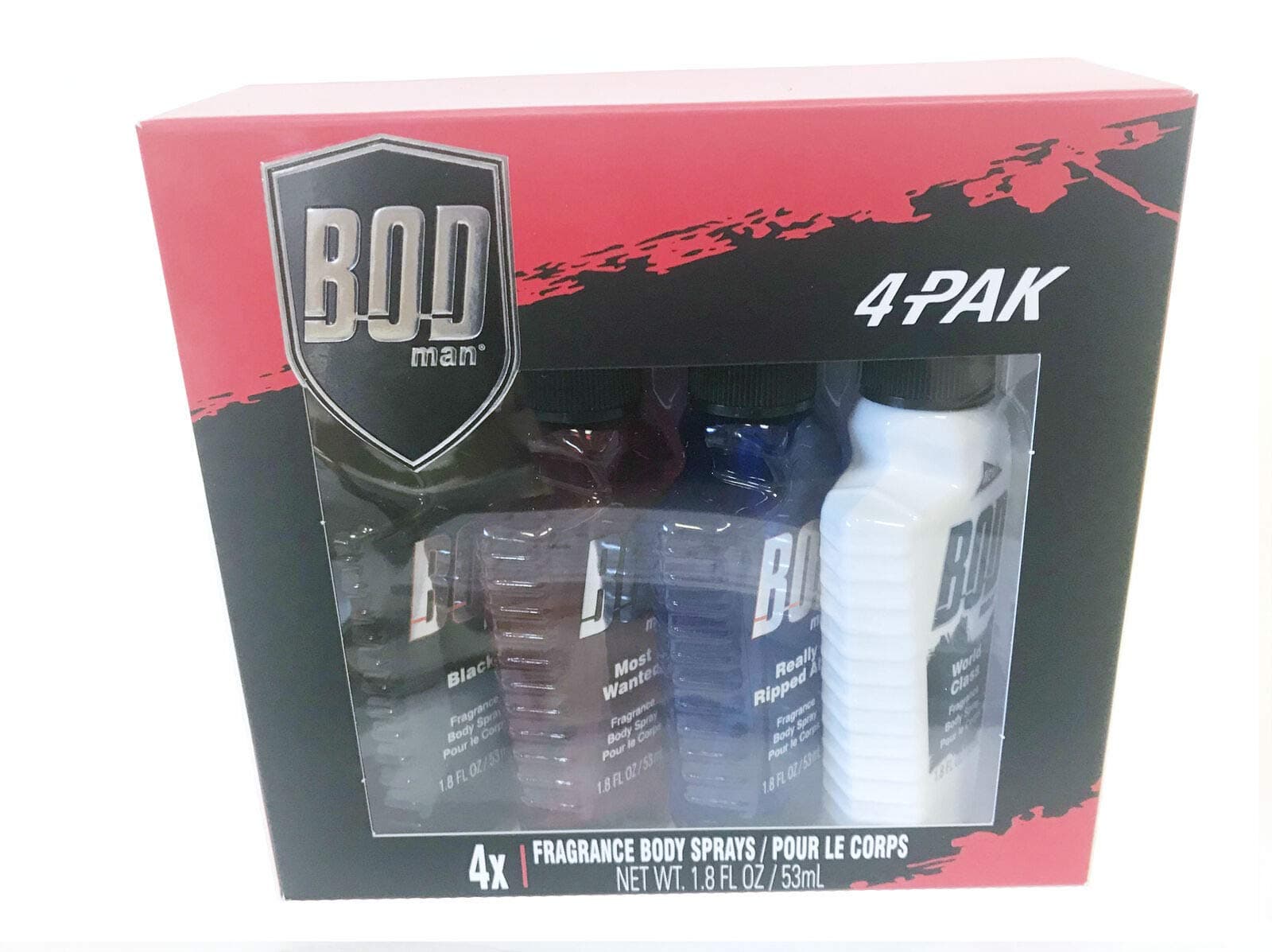 Parfums De Coeur Bod Man Really Ripped Abs Gift Set - Bod Man Set Includes Blue Surf, Really Ripped Abs, Most Wanted and Black all in Body Sprays