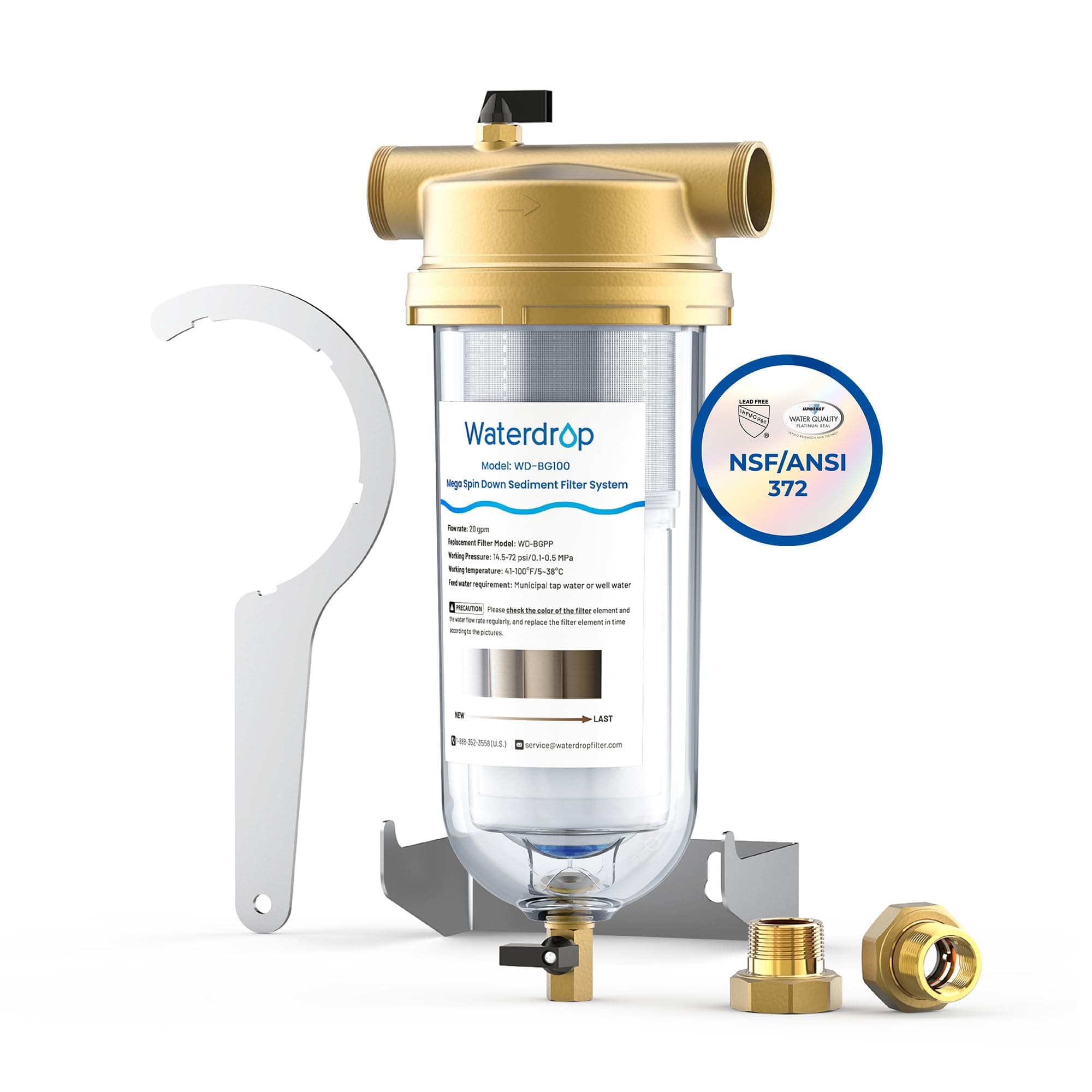 Mega Spin Down Sediment Filter Reusable Whole House Water Filter System