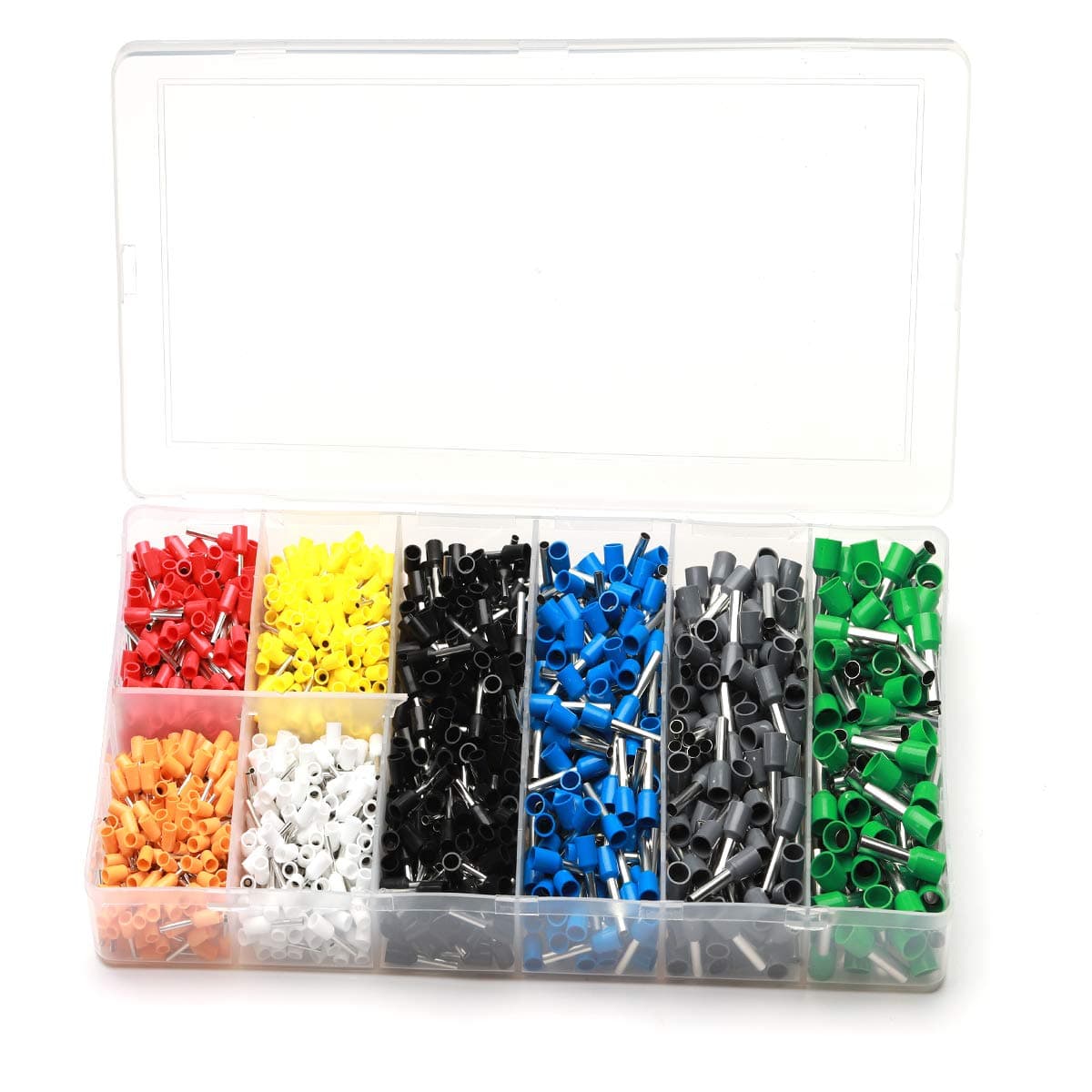 Crimp Ferrules Elibbren 800PCS Assortment Wire Ferrule Copper Crimp Connector Insulated Cord Pin End Terminal AWG 22-10,8 Size