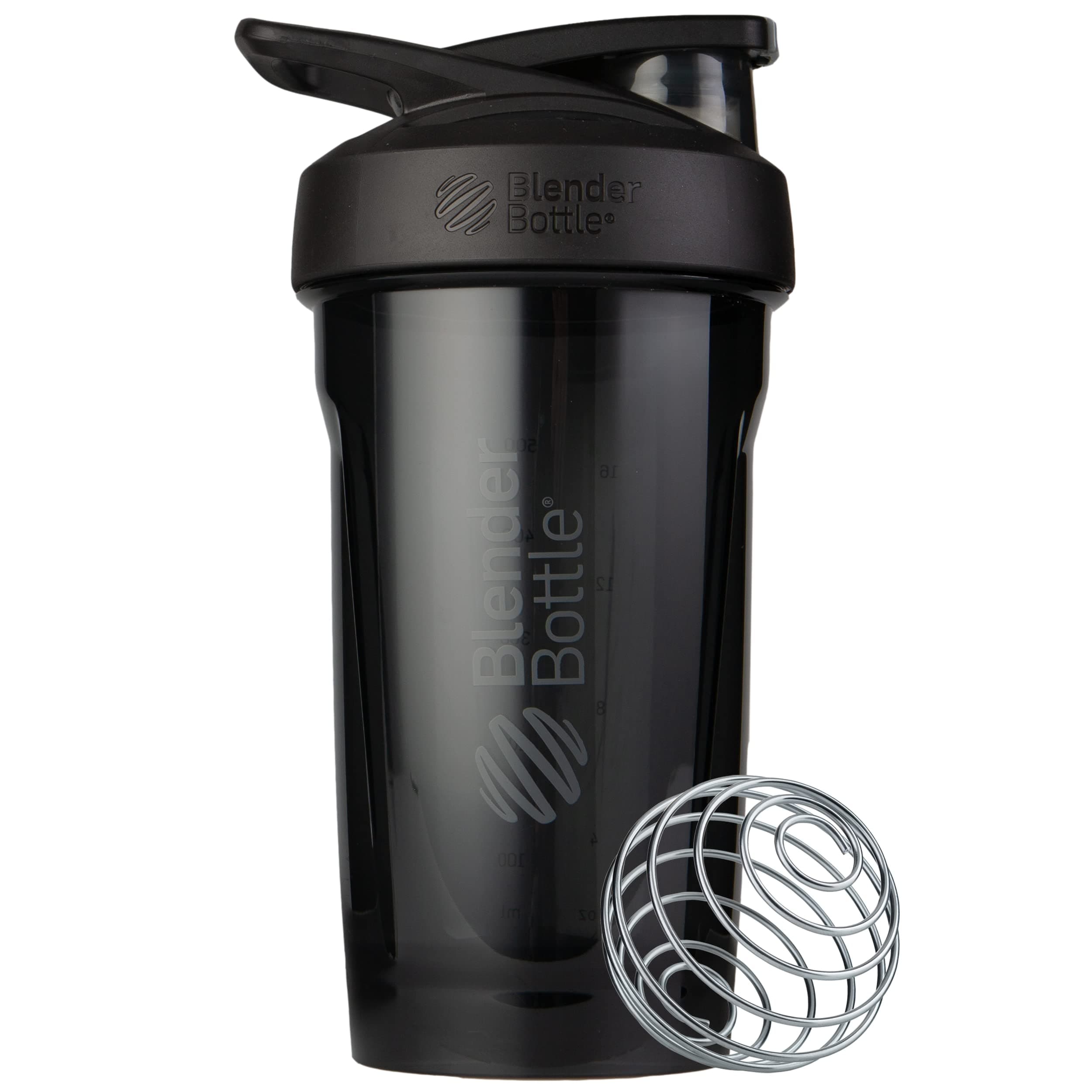 Blender Bottle Strada Shaker Cup Perfect for Protein Shakes and Pre Workout, 24-Ounce, Black