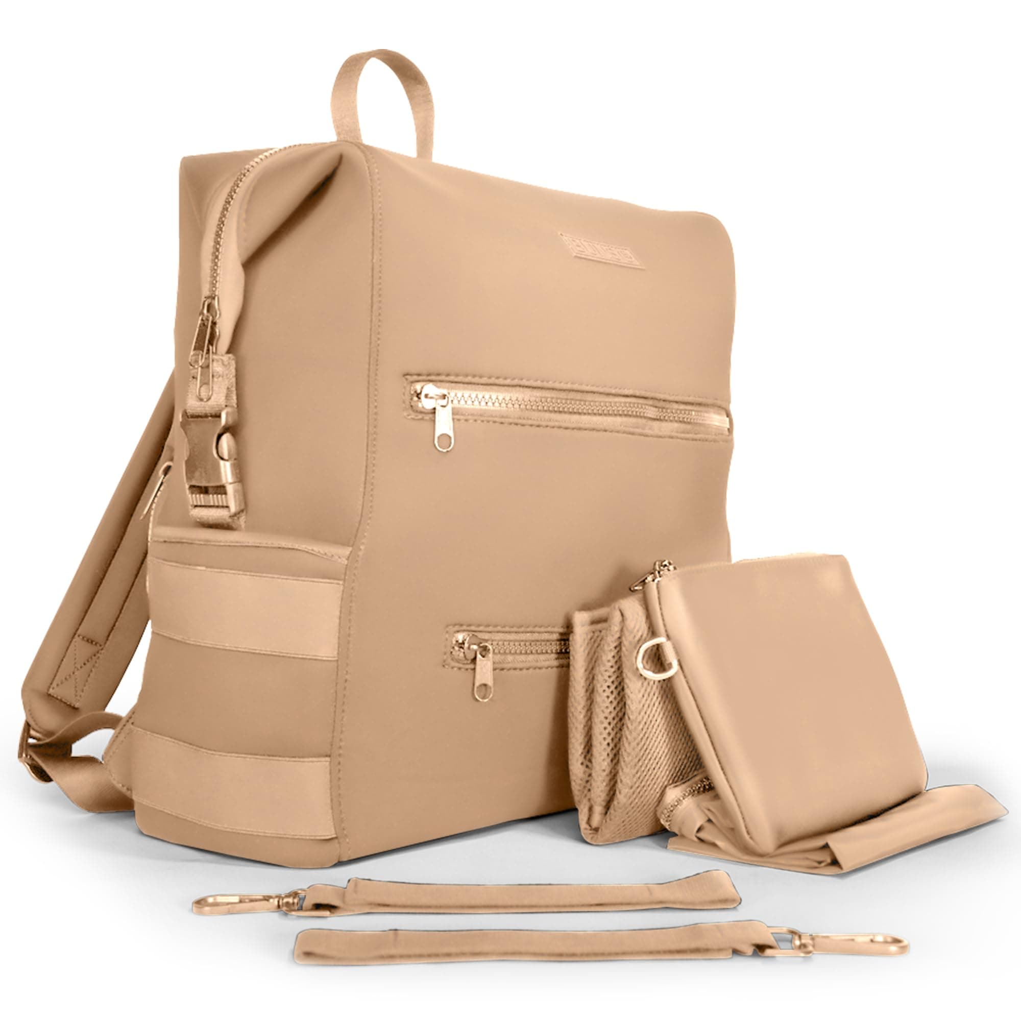 Lightweight Diaper Bag Backpack, Water-resistant Neoprene Bag With Changing Pad, Stroller Straps, Wet Bag and Pouch