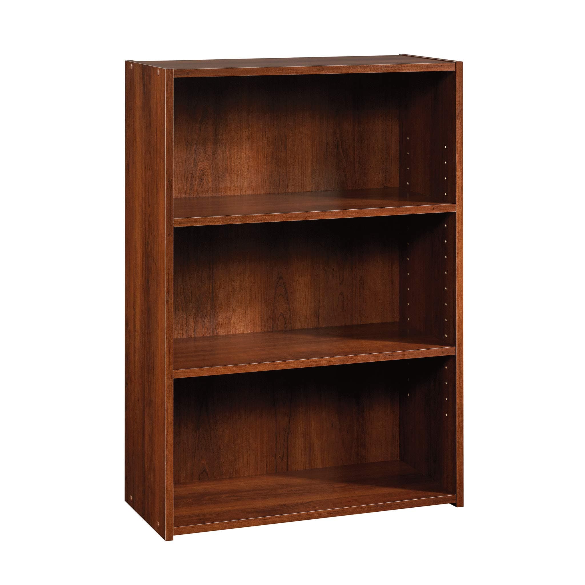 Beginnings 3-Shelf Bookcase, Bookshelf with Adjustable Storage Shelves, in Brook Cherry finish