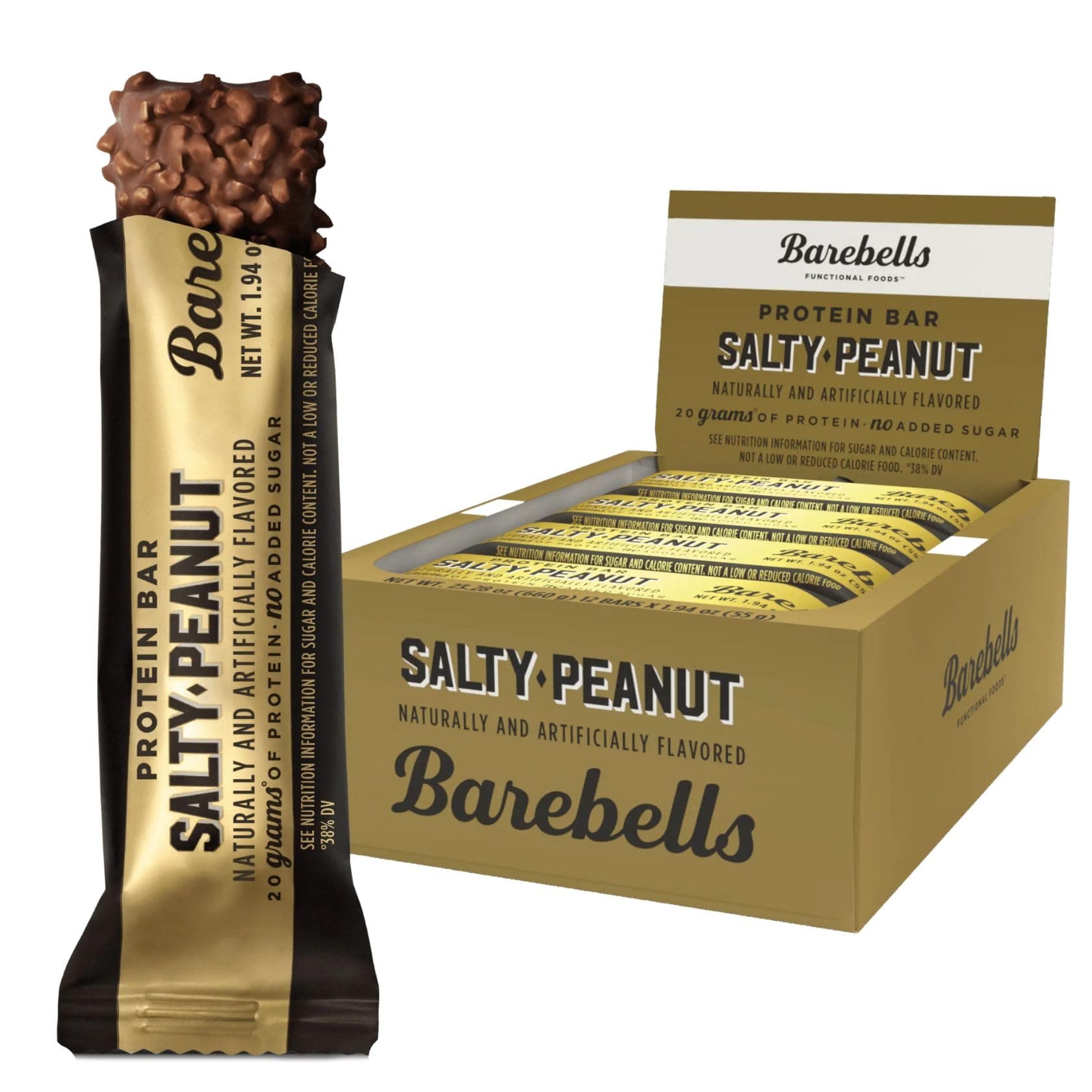 Protein Bars Salty Peanut – 12 Count, 54g Bars – Protein Snacks with 20g of High Protein – Chocolate Protein Bar with 1g Total Sugars – Perfect On-the-Go Snack & Breakfast Bars