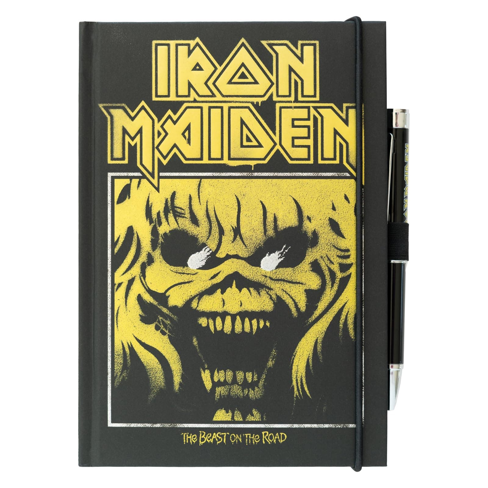– A5 Notebook & Pen Set - Iron Maiden Merchandise | Projector Pen, Blank Journal Note Book, Plain Notebook A5 Sketchbook | Iron Maiden Gifts Under 15 Pounds