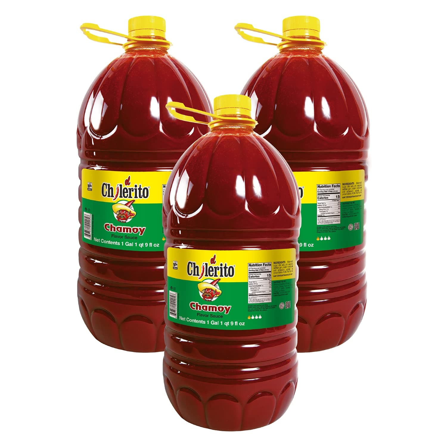 3 Pack Pack EL CHILERITO Sauce Flavor Chamoy 5L/ 166.5 Fl. Oz - Mexican Foods - Excellent For Garnishing Fruits And Snacks - Mexican Flavor - To Share With Friends And Family - Kosher - Natural Ingredients - Chili - Chamoy