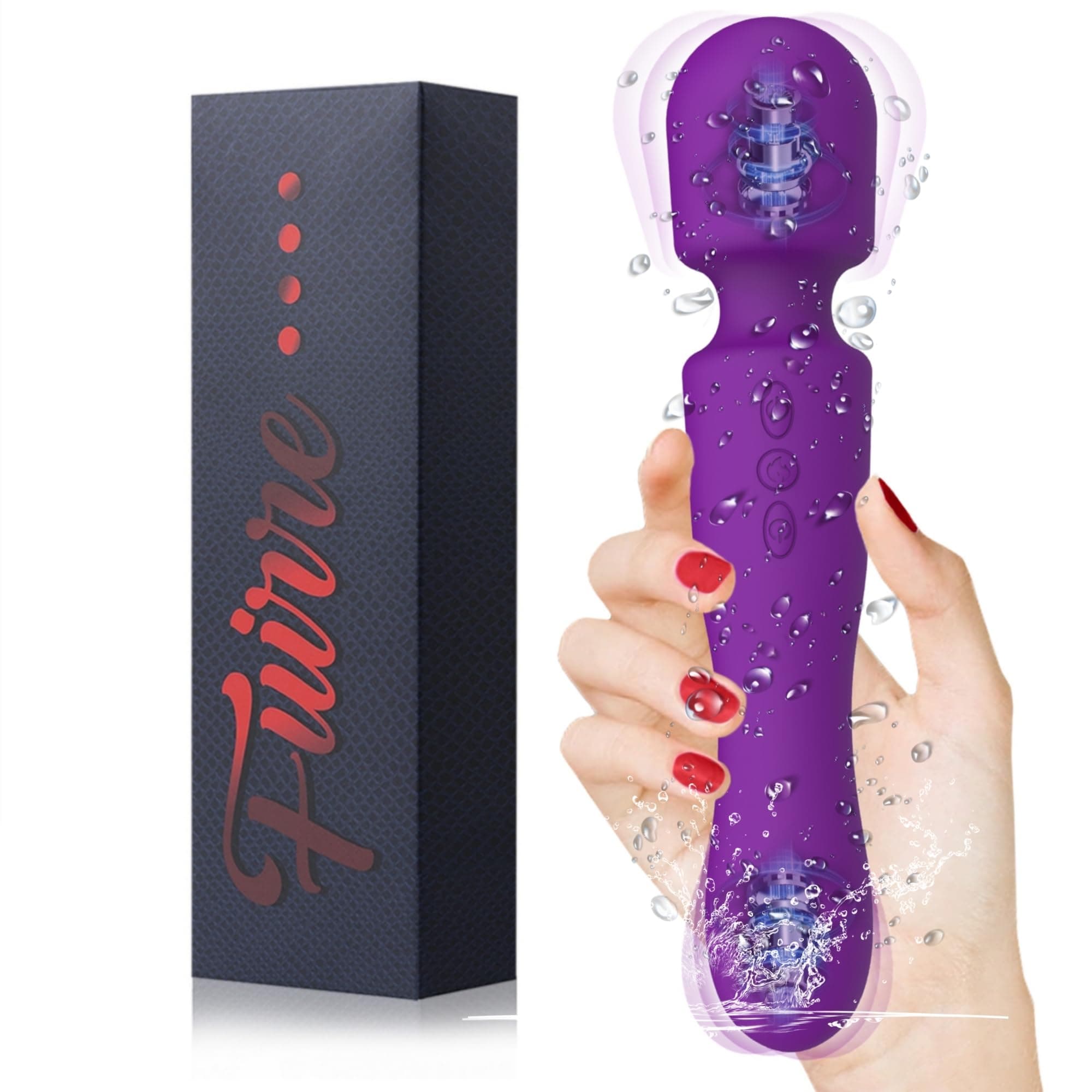 New Cordless Double-Ended Available Electric Back Relaxation Tool Handheld Portable Travel Home Office Work Sports Silicone Use to Relieve Deep Tissue Muscle Pain and Fatigue,Purple