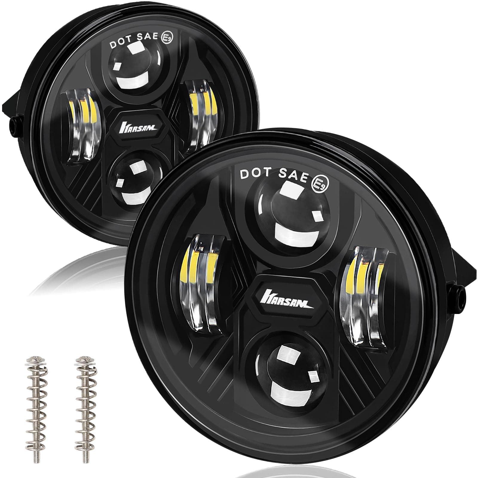 Upgraded F150 LED Fog Lights for 2006 2007 2008 2009 2010 2011 2012 2013 2014 Ford F150 Accessories, 40W Round Fog Light Assembly Kit, DOT Bumper Driving White Light Fog Lamps, Faros Antiniebla