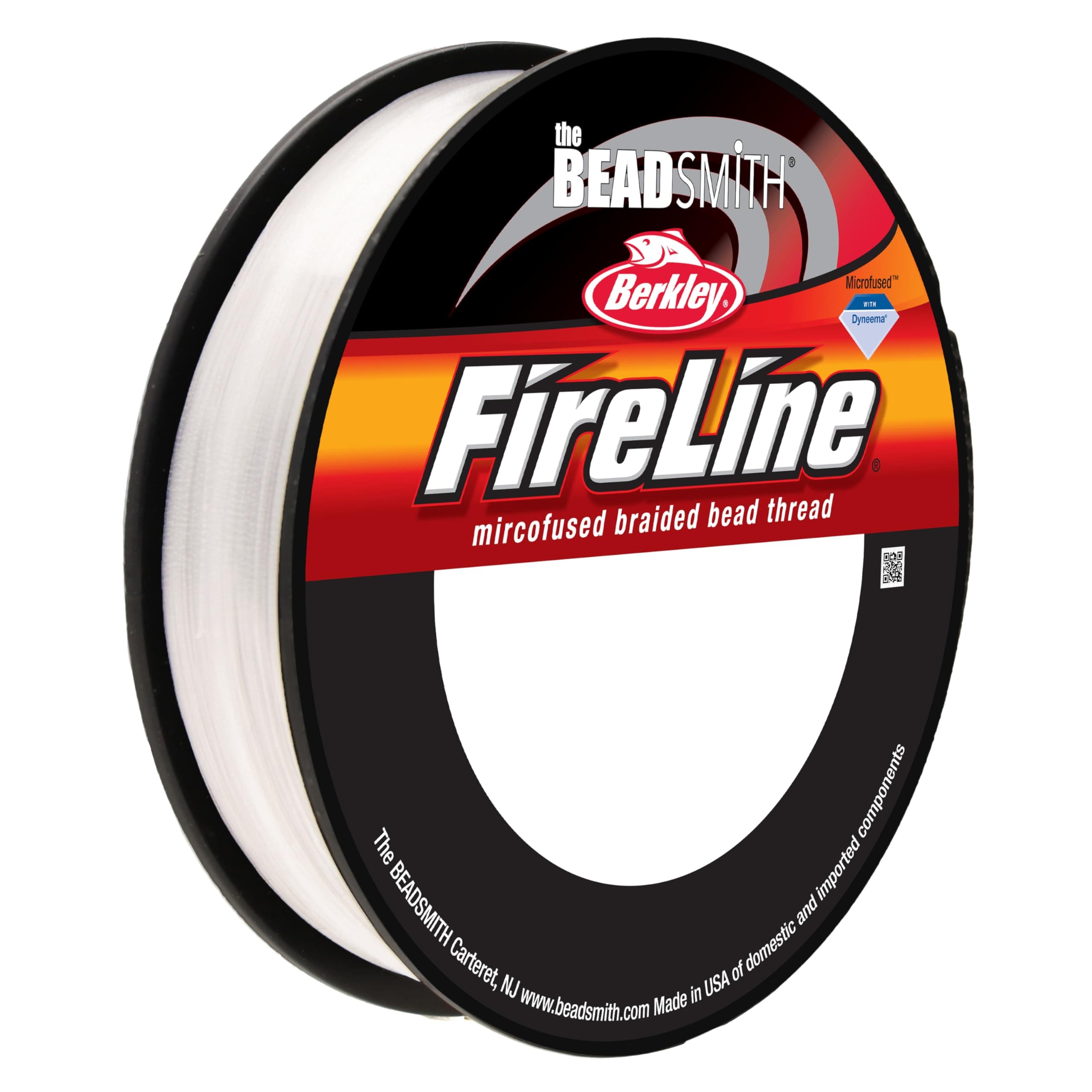 The Beadsmith Fireline by Berkley – Micro-Fused Braided Thread – 6lb. Test.006”/.15mm Diameter, 125 Yard Spool, Crystal Color – Super Strong Stringing Material for Jewelry Making and Bead Weaving